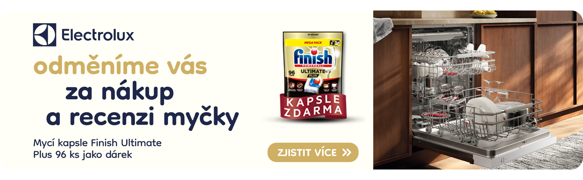 Electrolux myčky kapsle Finish zdarma