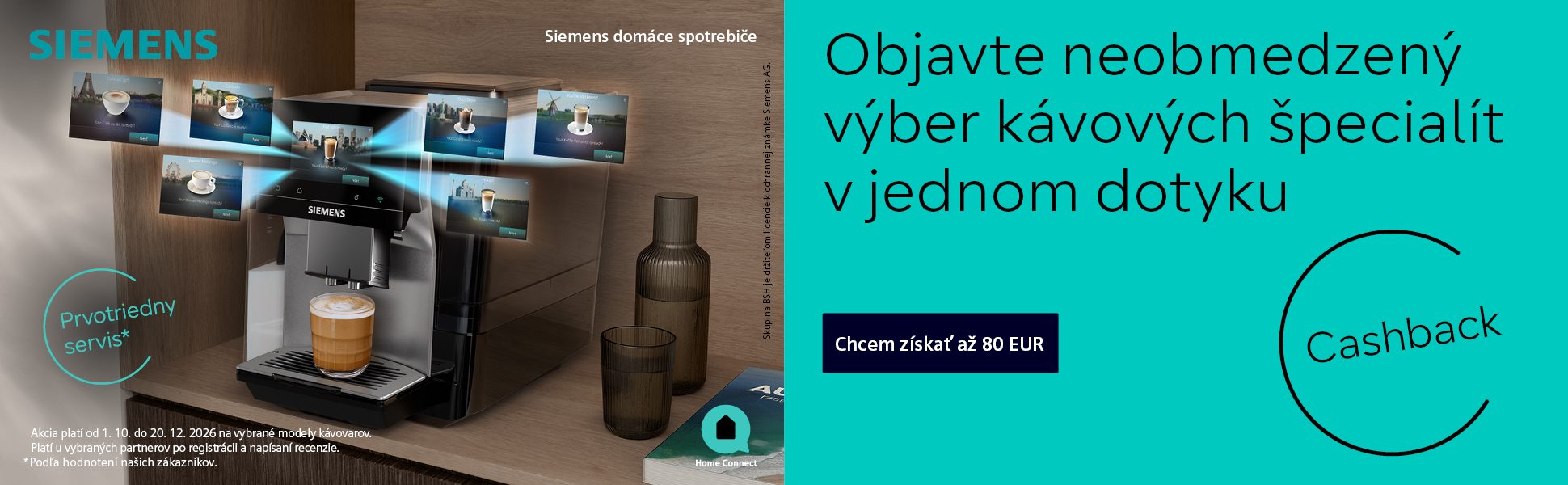 Siemens cashback kávovary 10/2026