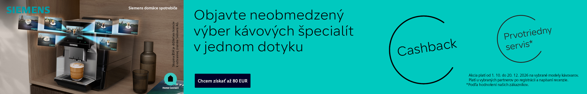 Siemens cashback kávovary 10/2026