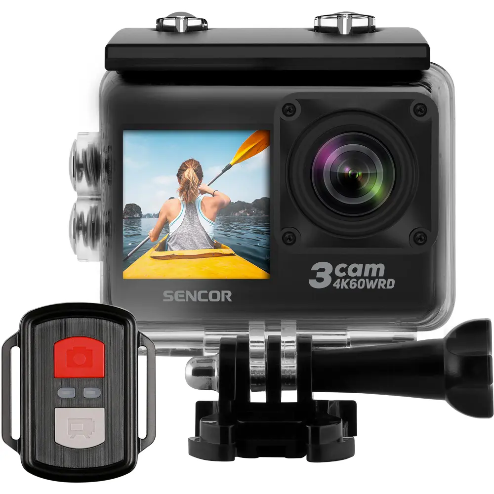 Sencor kamera sportowa 3CAM 4K60WRD, zawartość opakowania