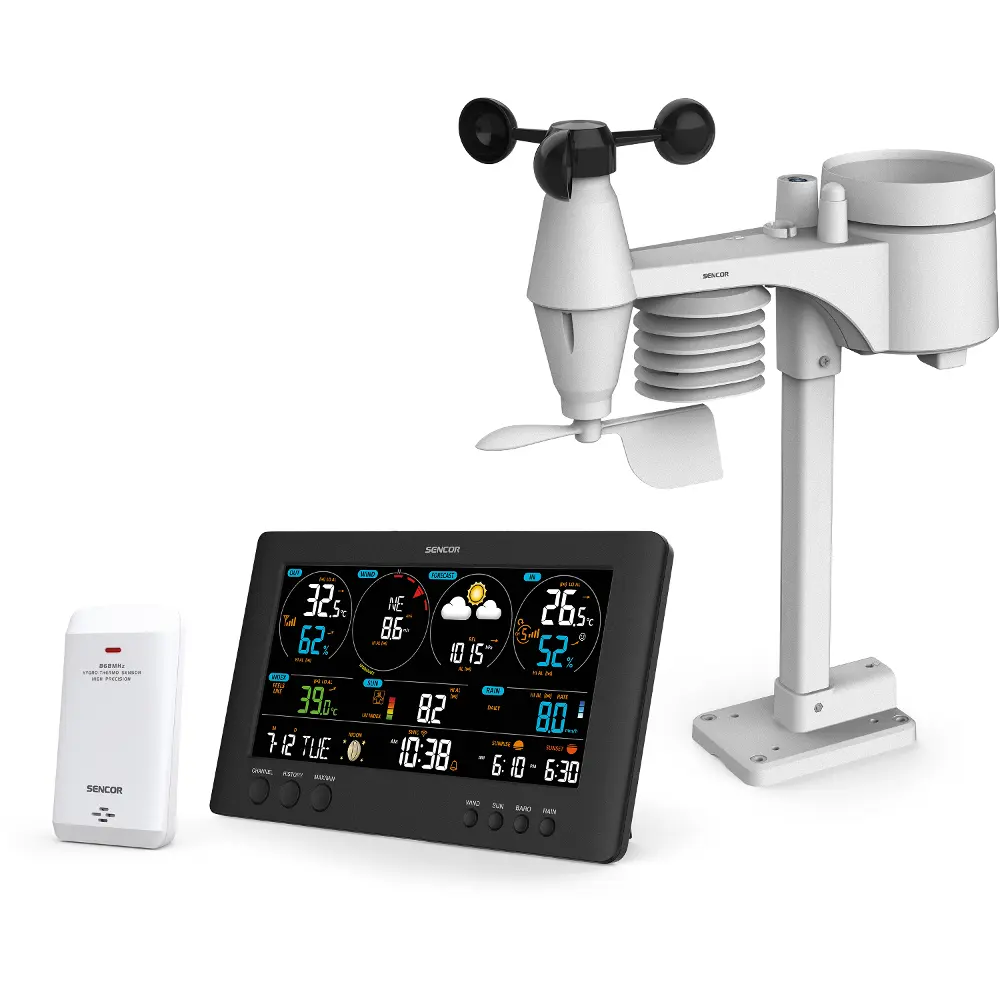 Sencor SWS 12500 WiFi wifi meteorológiai állomás 7 az 1-ben érzékelővel, a csomag tartalma