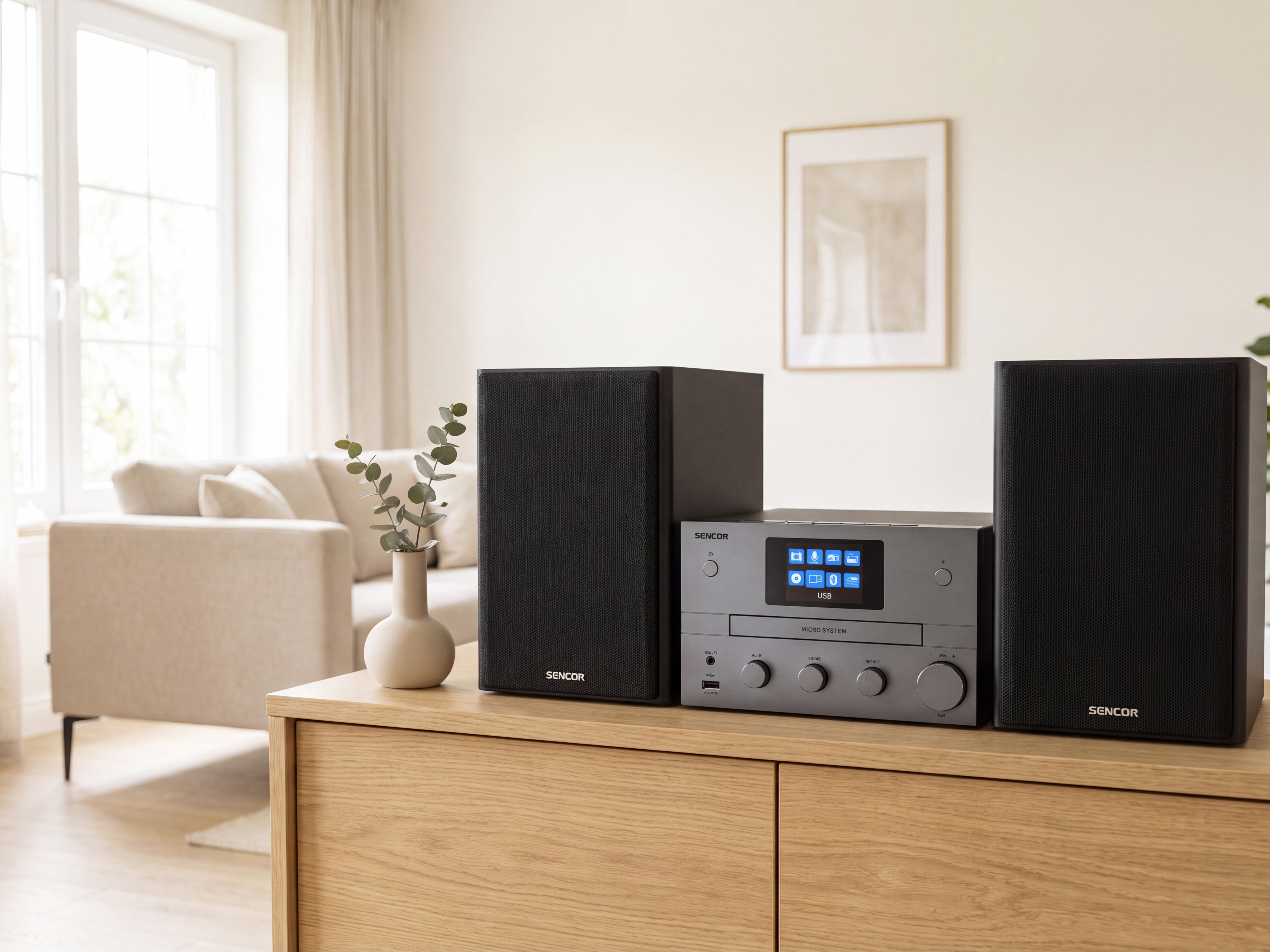 Sencor mikrosystém s cd, wifi a internetovým rádiem SMC 5700WDB