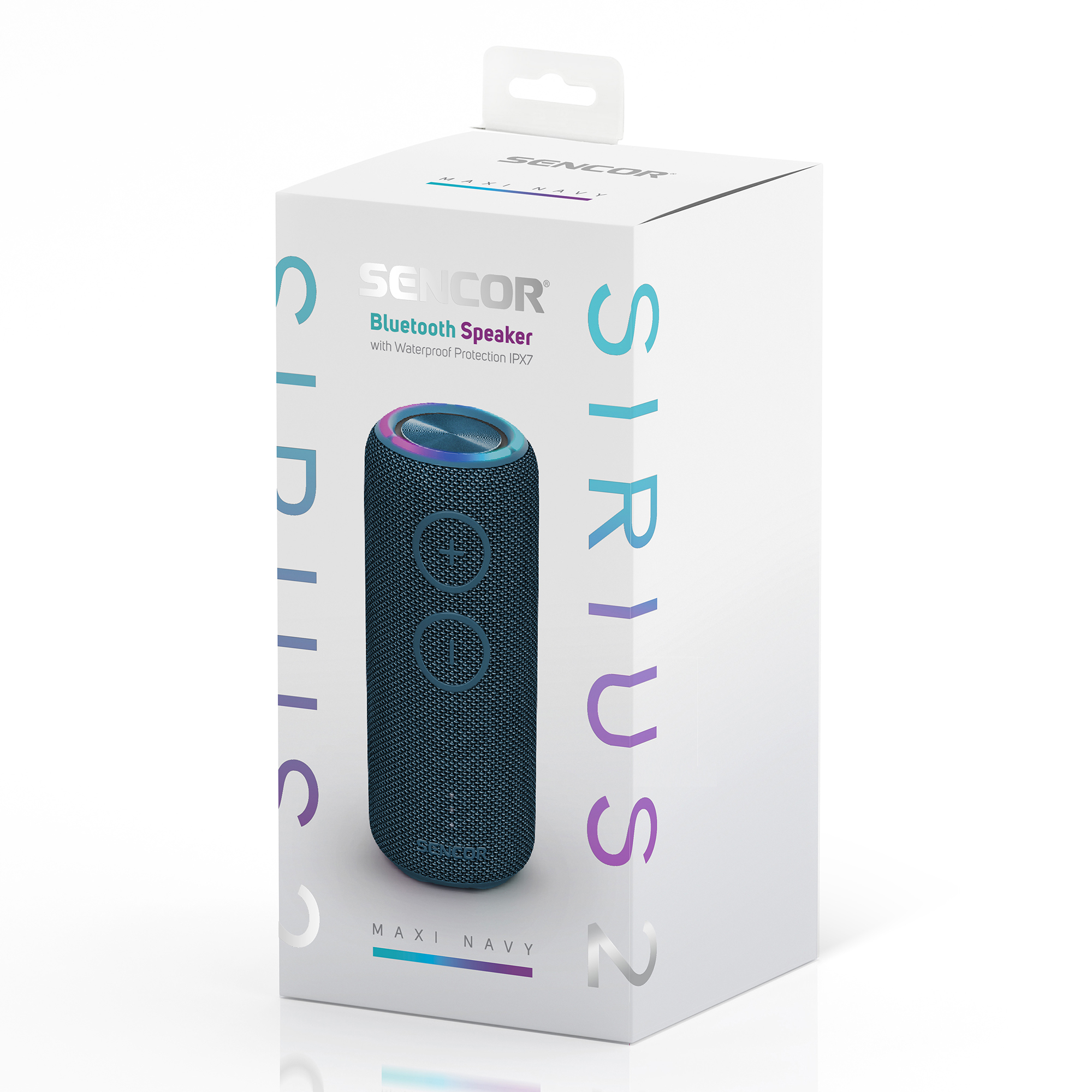 Sencor wodoodporny głośnik bluetooth z tws SIRIUS 2 Maxi Navy, zawartość opakowania