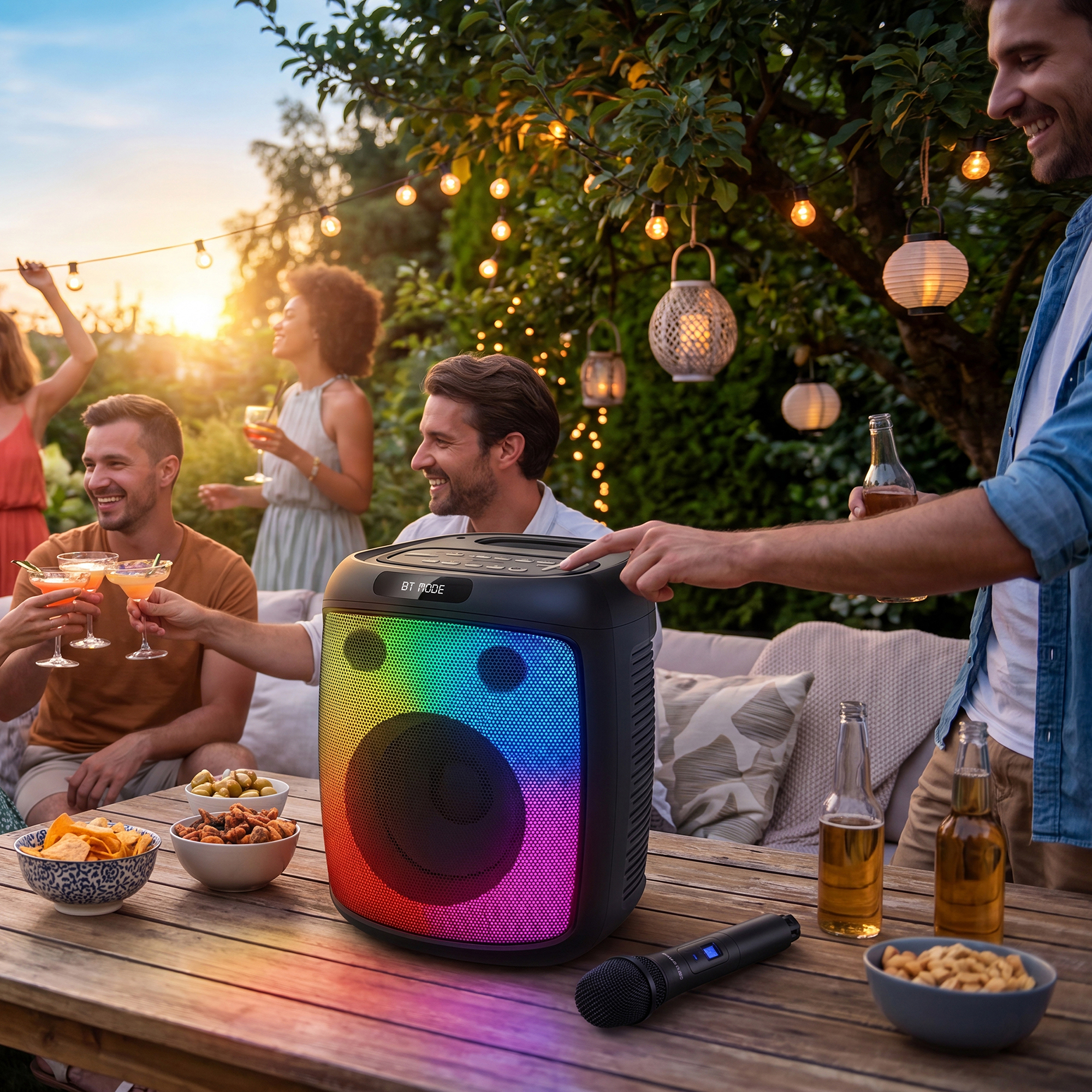 Sencor PARTYCON BASE party speaker with led panel and microphone