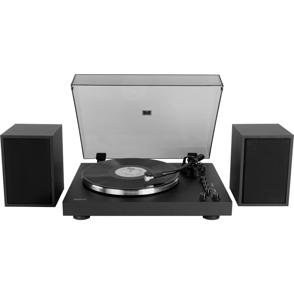 Sencor gramofon z głośnikami i wkładką mm STT 650SBA, zawartość opakowania