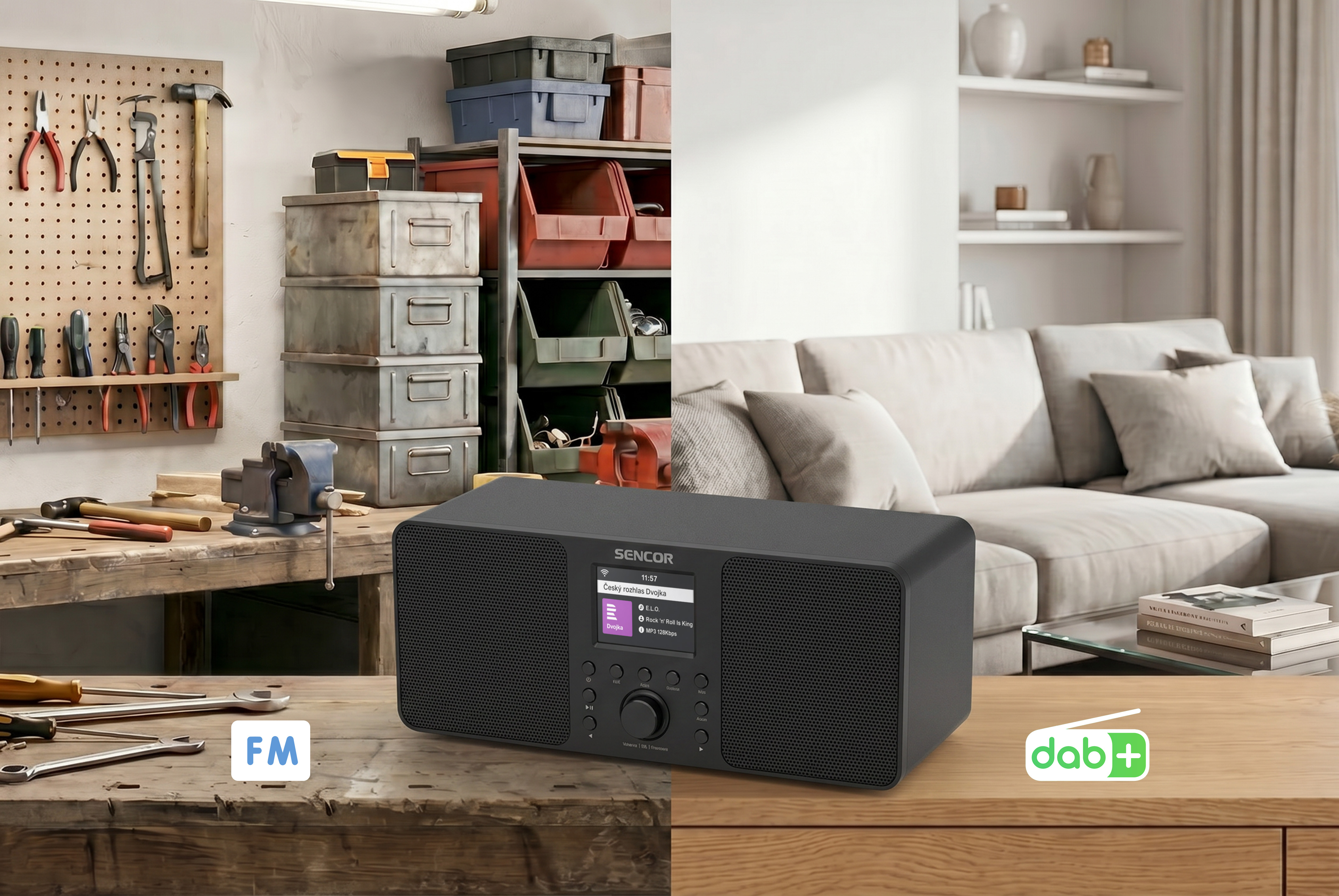 Sencor internetové rádio s wifi s dab+ a fm SIR 6100WDB