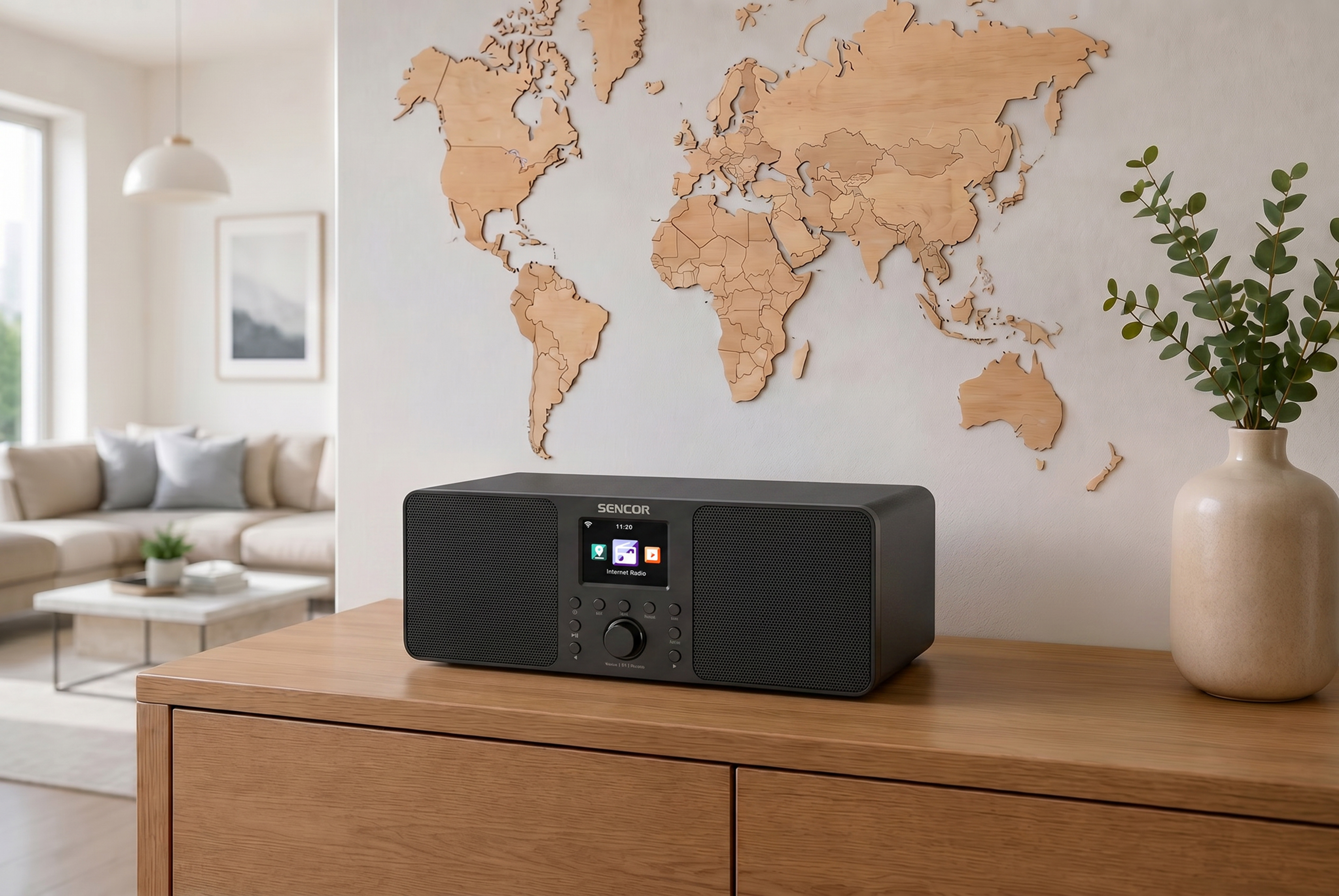 Sencor SIR 6100WDB internetrádió wi-fi-kapcsolattal, dab+ és fm-vétellel