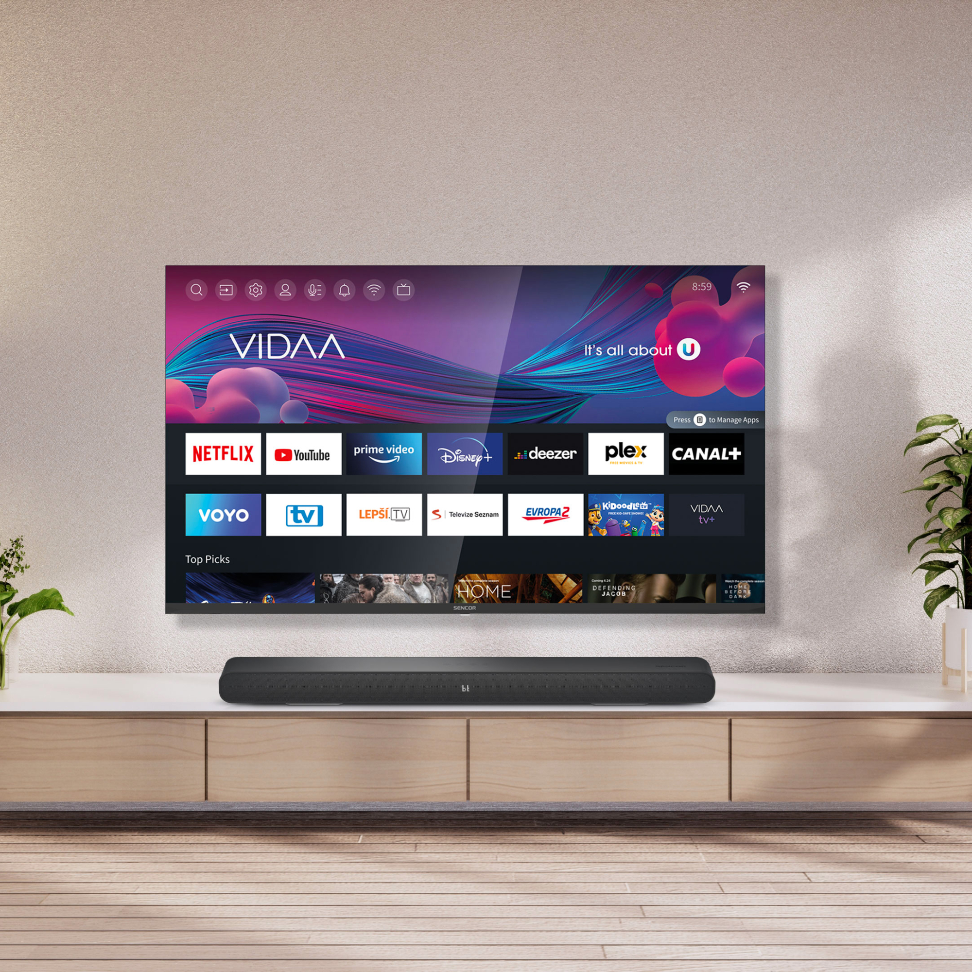 Sencor soundbar s prostorovým zvukem a subwoofery SSB 4460BS
