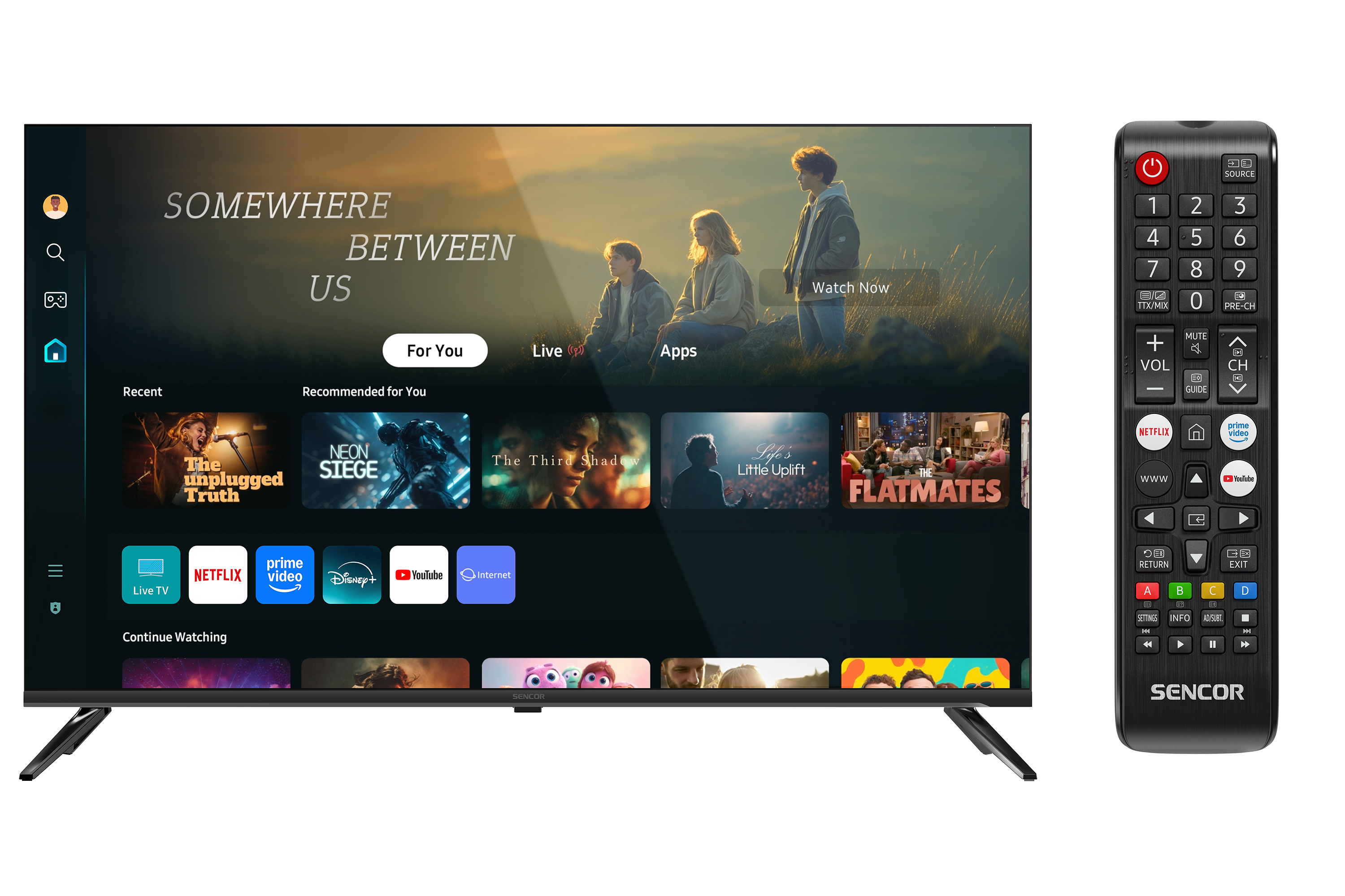 Sencor SLE 43TU700B 43-inch uhd tv, package contents