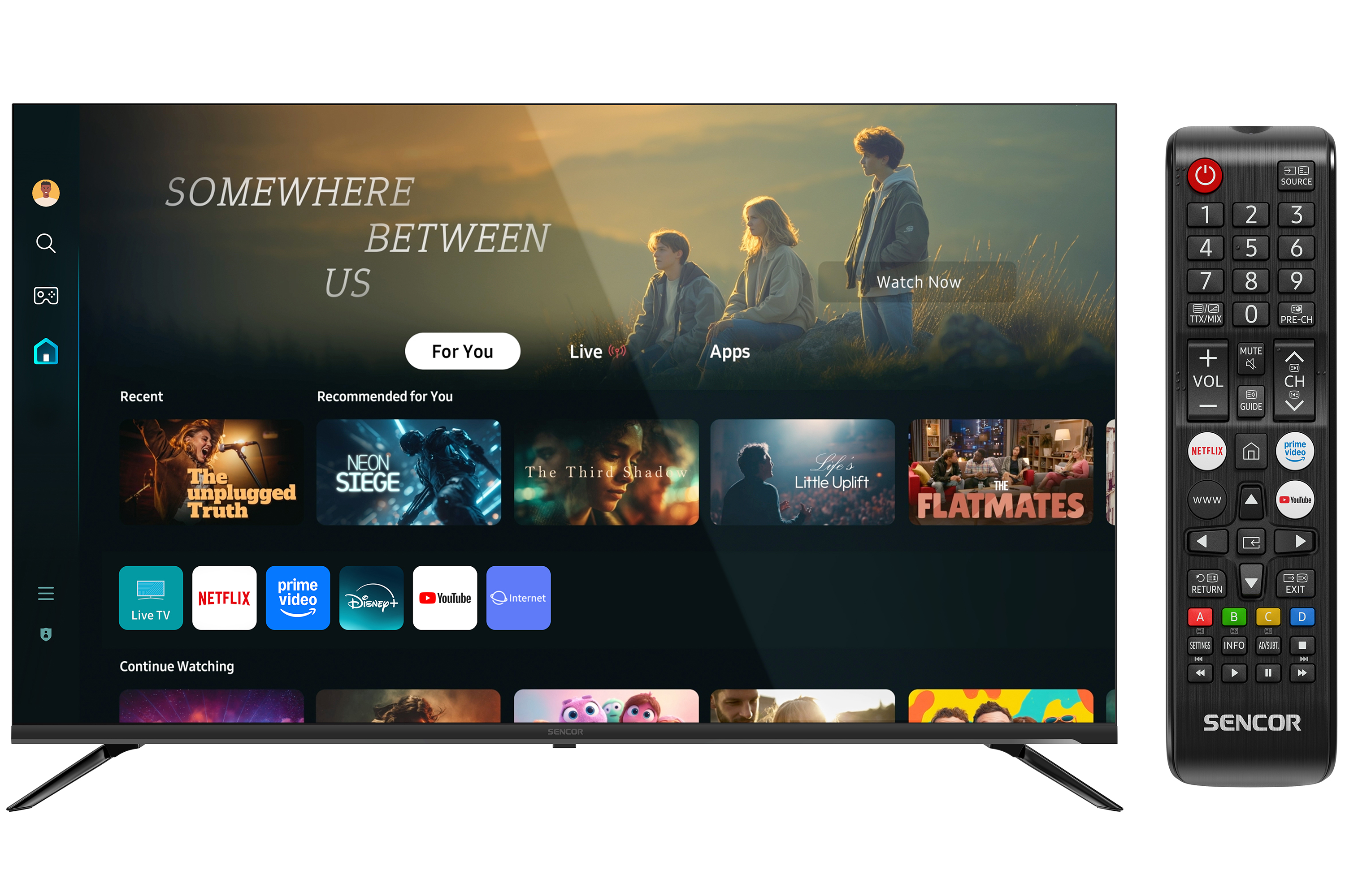 Sencor SLE 55TU700B 55 hüvelykes képátlójú uhd televízió, a csomag tartalma