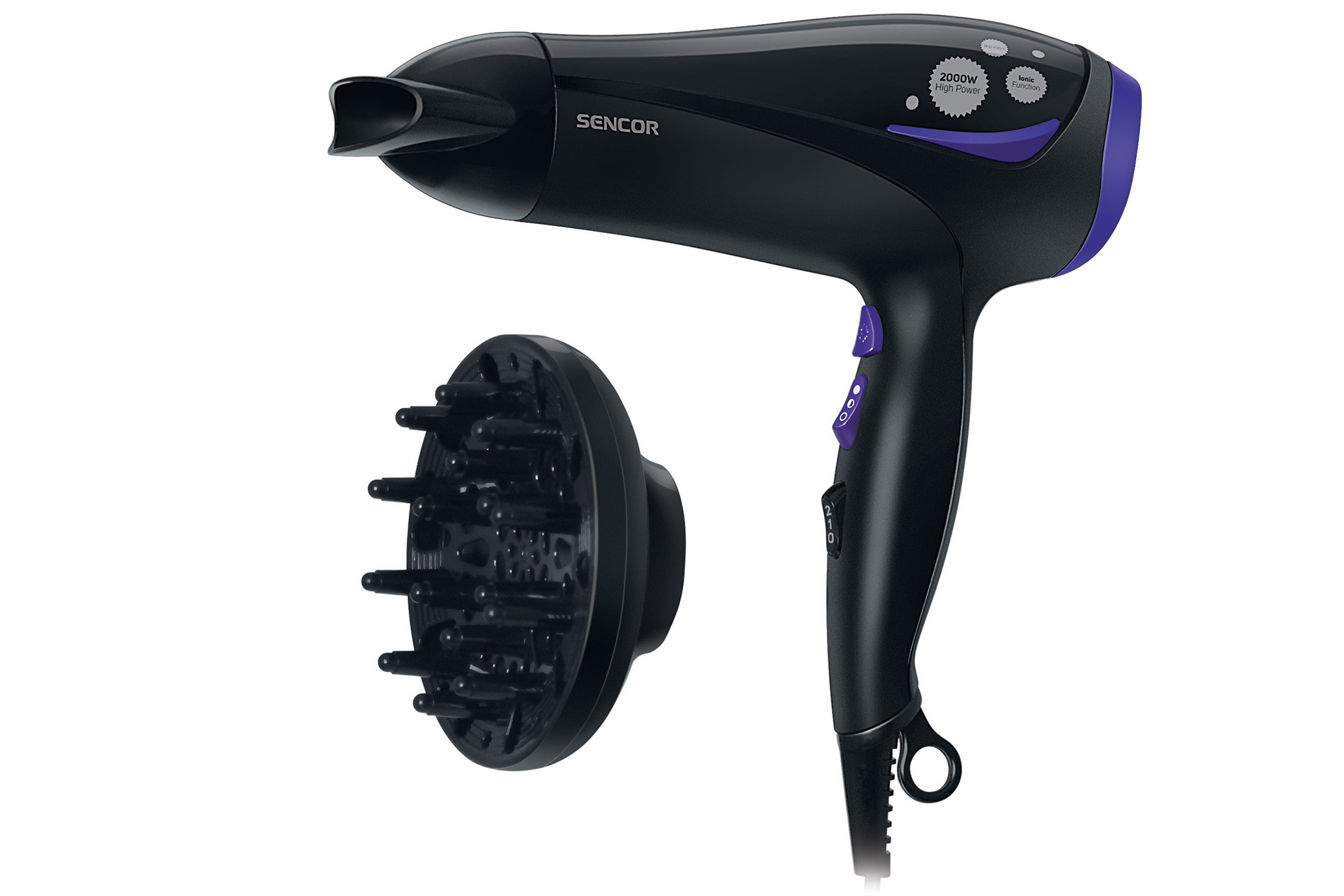 Sencor SHD 108VT hair dryer with diffuser and ionization