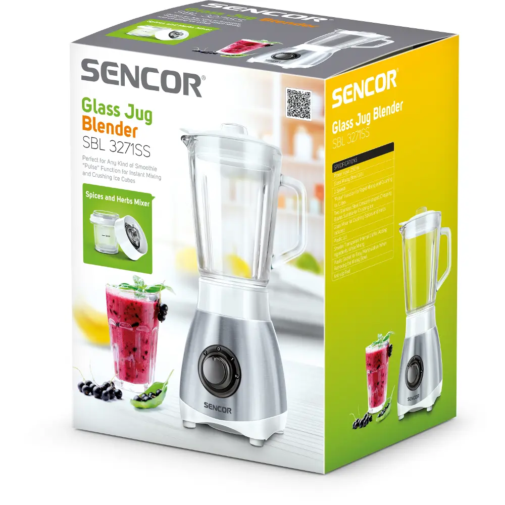 Sencor stolný mixér so sklenenou nádobou SBL 3271SS, obsah balenia