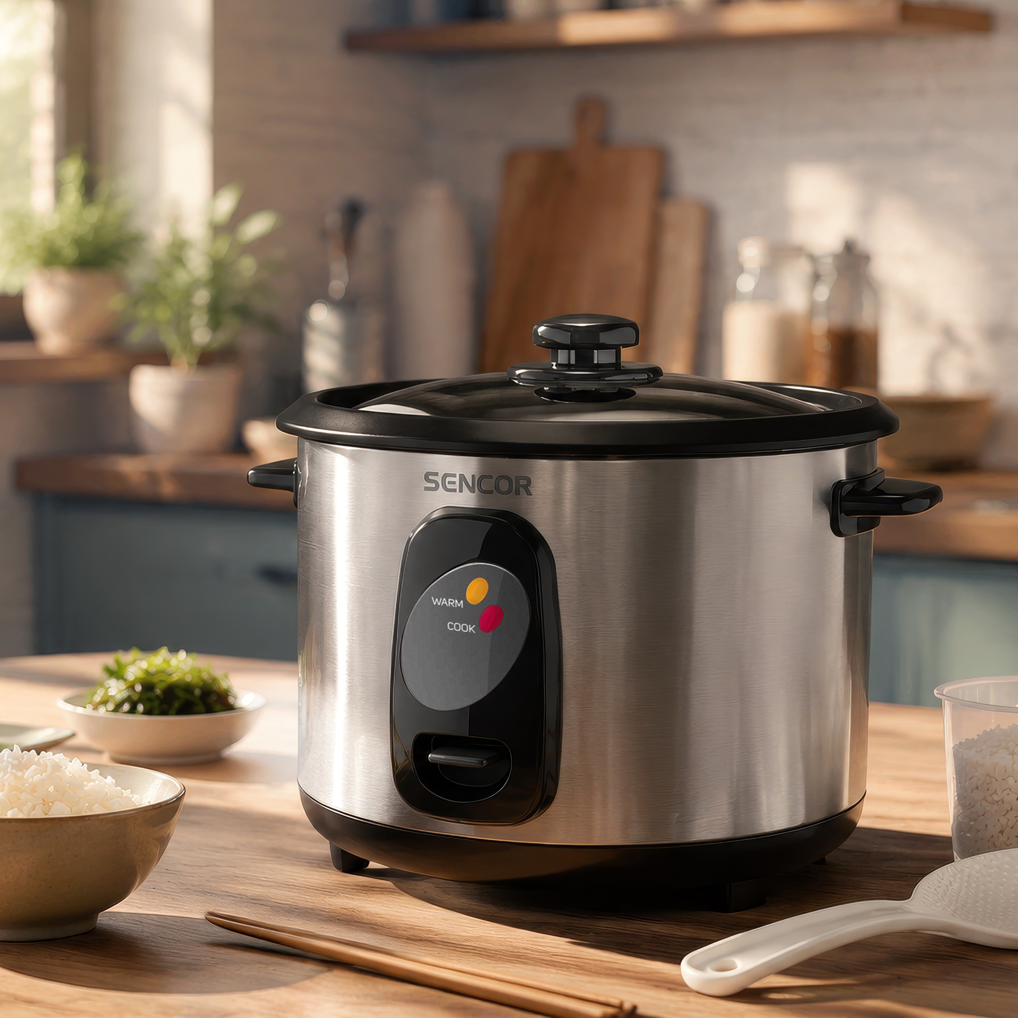 Sencor ryżowar z naczyniem ze stali nierdzewnej i funkcją keep warm SRM 1000SS