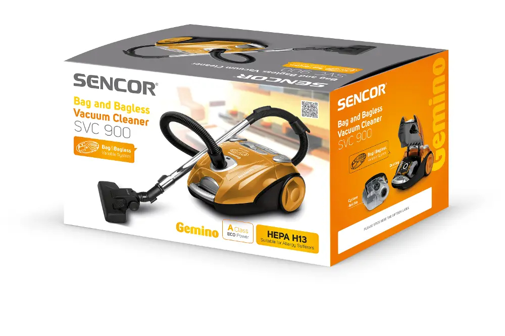 Sencor SVC 900-EUE3 porzsákos / porzsák nélküli porszívó, a csomag tartalma