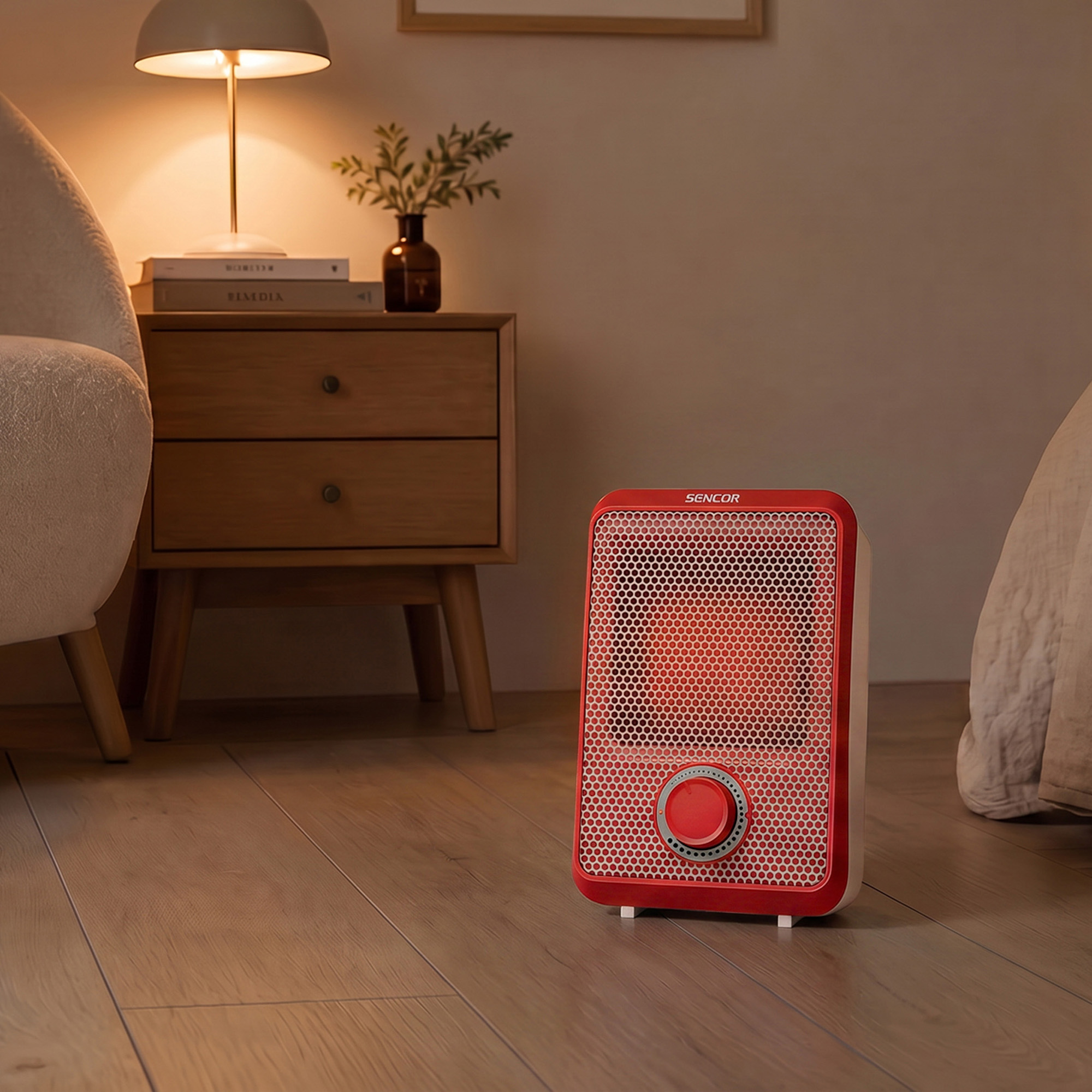 Sencor malý teplovzdušný ventilátor 600 w SFH 6021RD