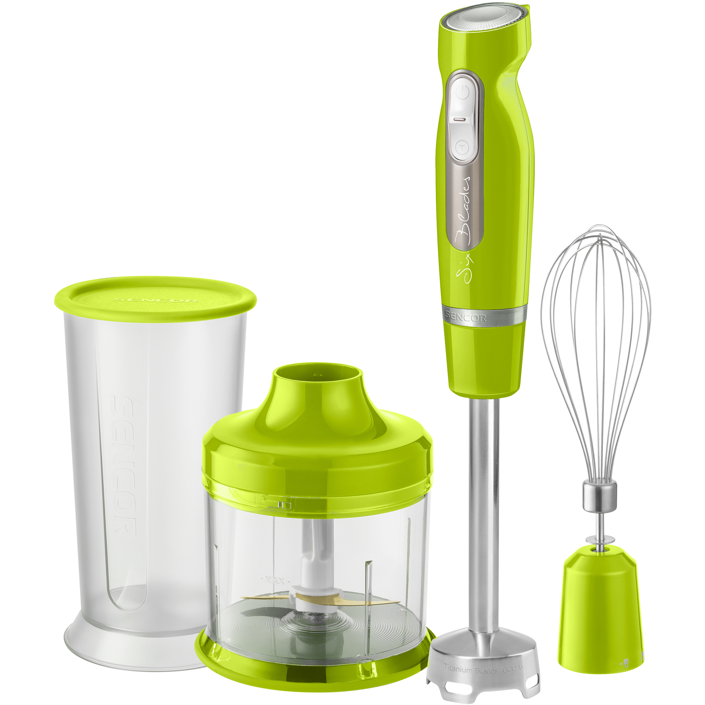 Sencor blender ręczny 3 w 1 o mocy 1000 w SHB 4461GR, zawartość opakowania