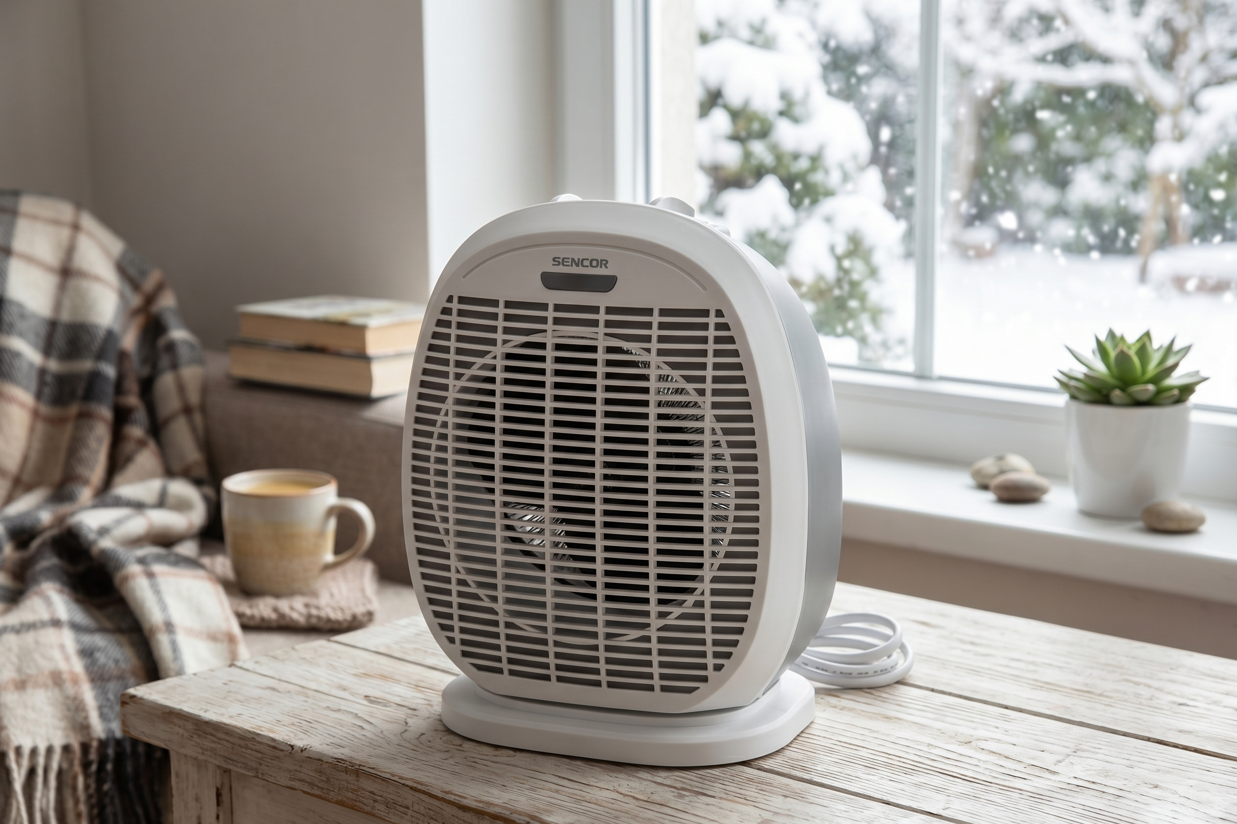 Sencor biały termowentylator z funkcją oscylacji SFH 7057WH