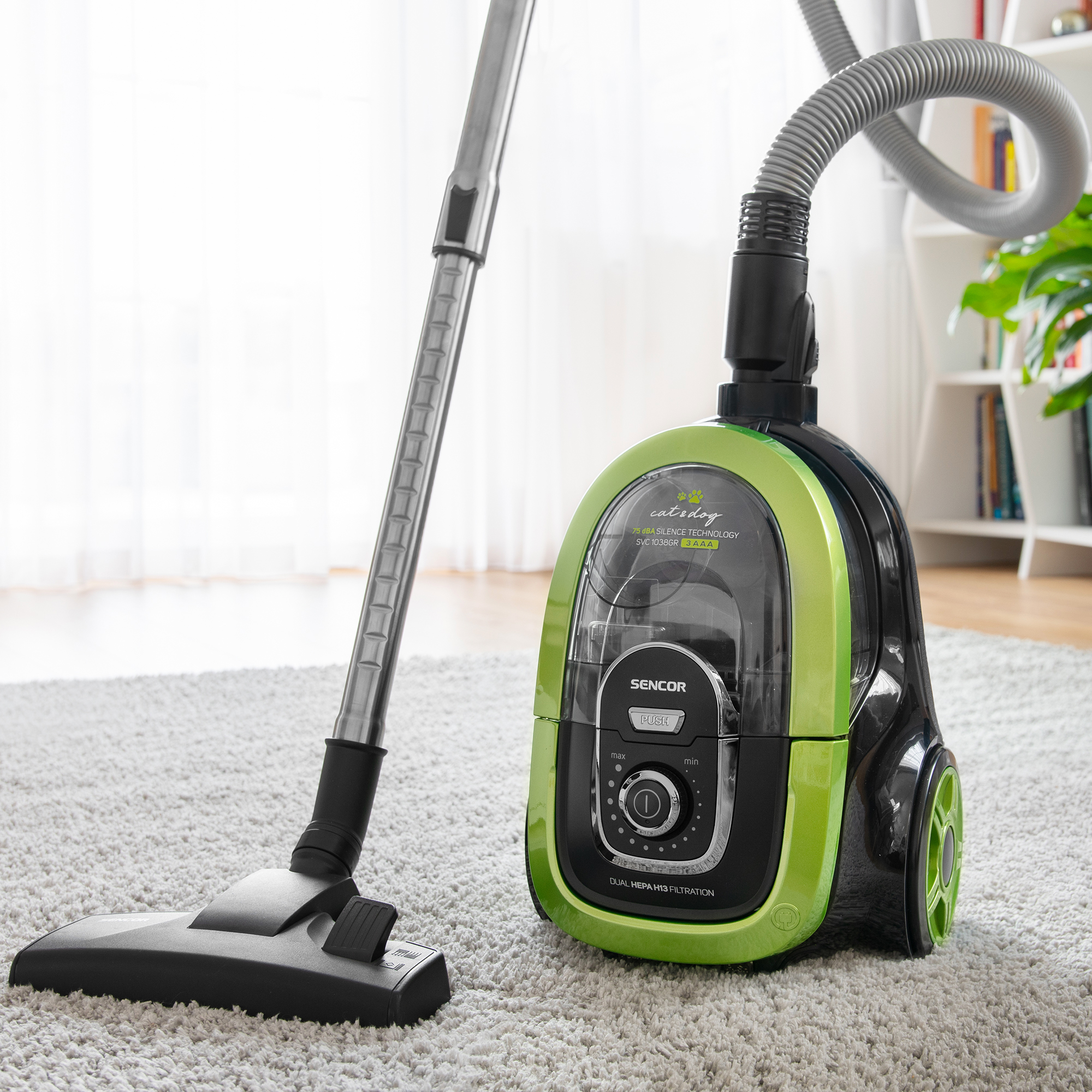 Sencor bezsáčkový vysavač s hepa h13  SVC 1038GR
