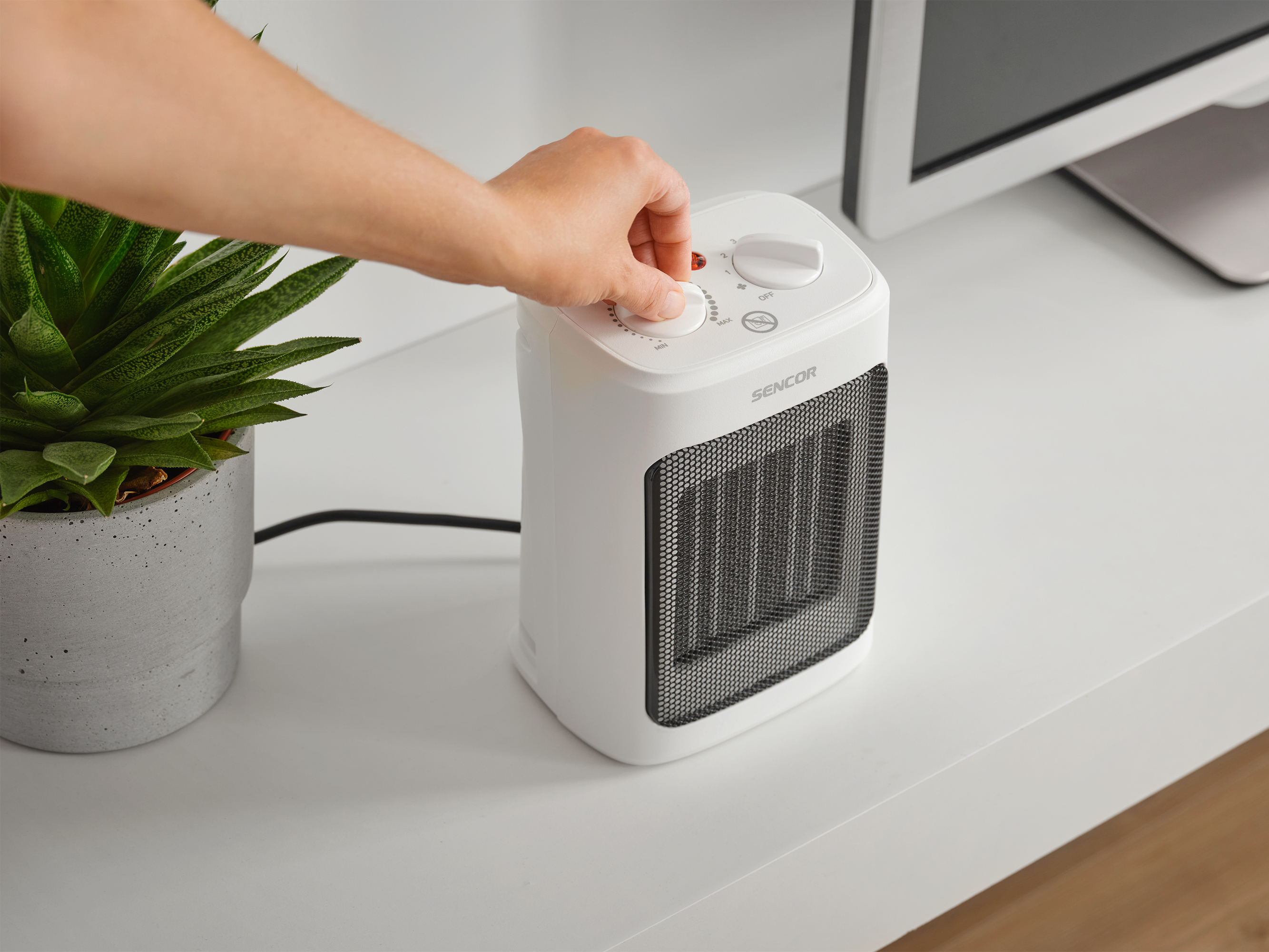 Sencor biały grzejnik ceramiczny z funkcją wentylatora SFH 7600WH