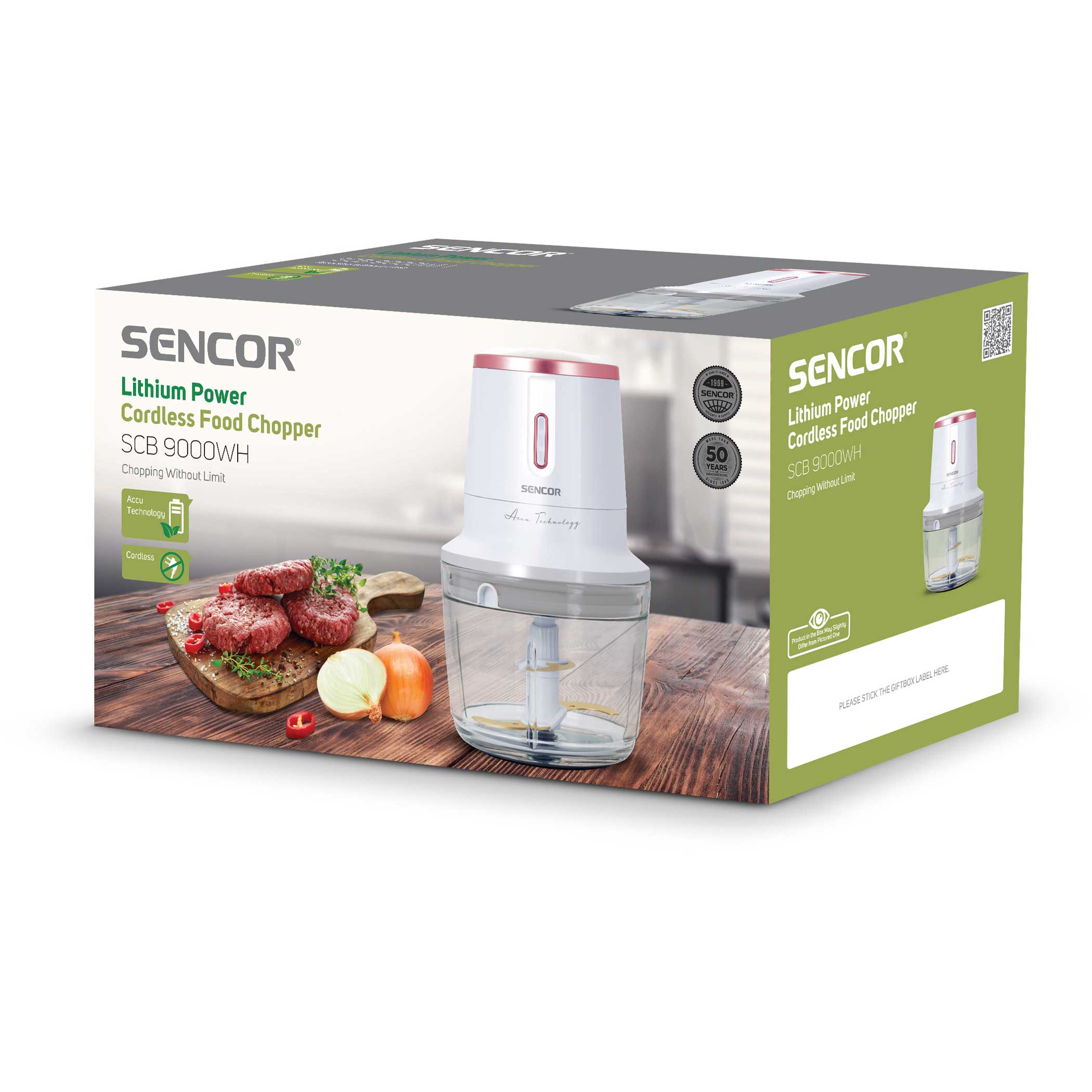 Sencor SCB 9000WH cordless food chopper, package contents