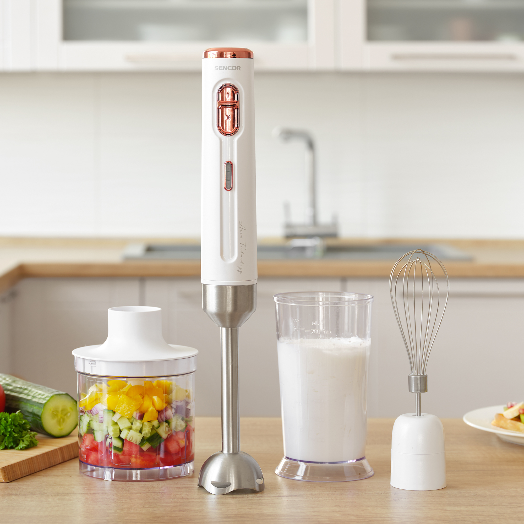 Sencor bezdrátový tyčový mixér s baterií SHB 9000WH