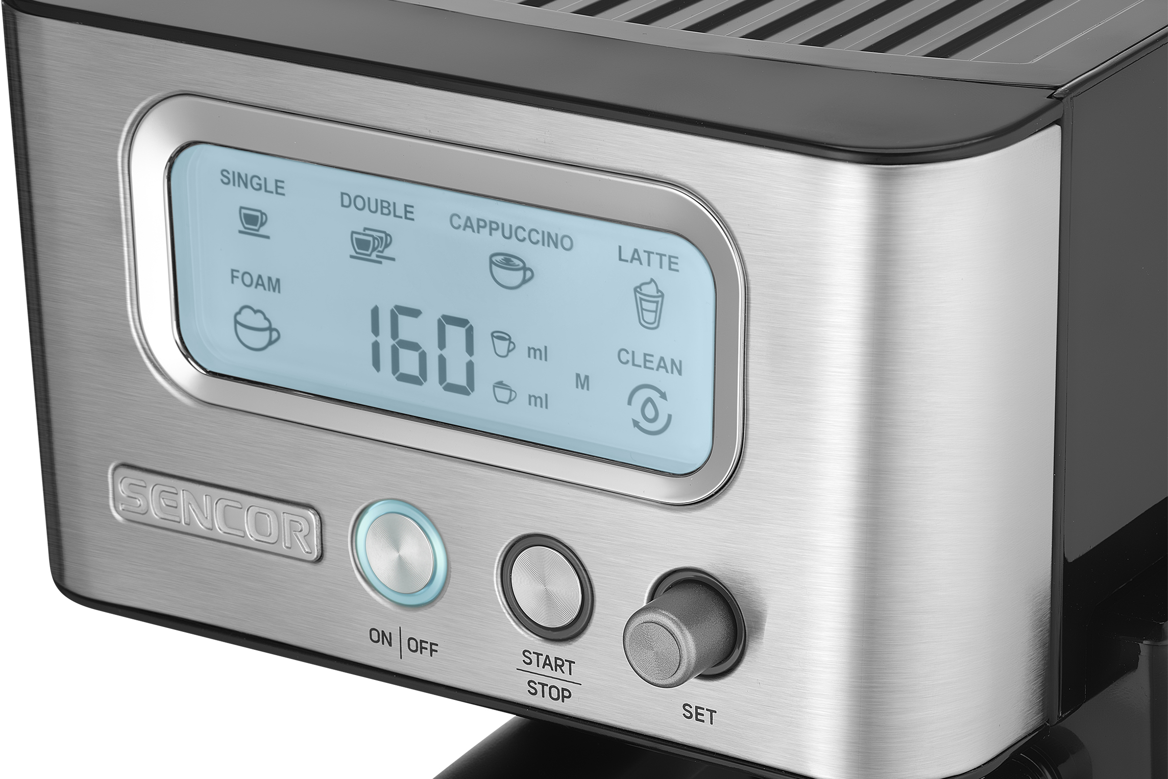 Sencor SES 4090SS espresso machine with automatic milk frothing