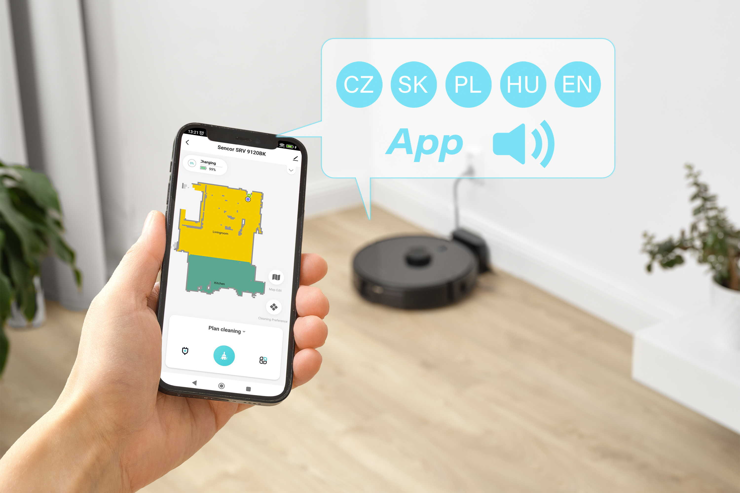 Sencor SRV 9120BK robotporszívó nedves mop funkcióval