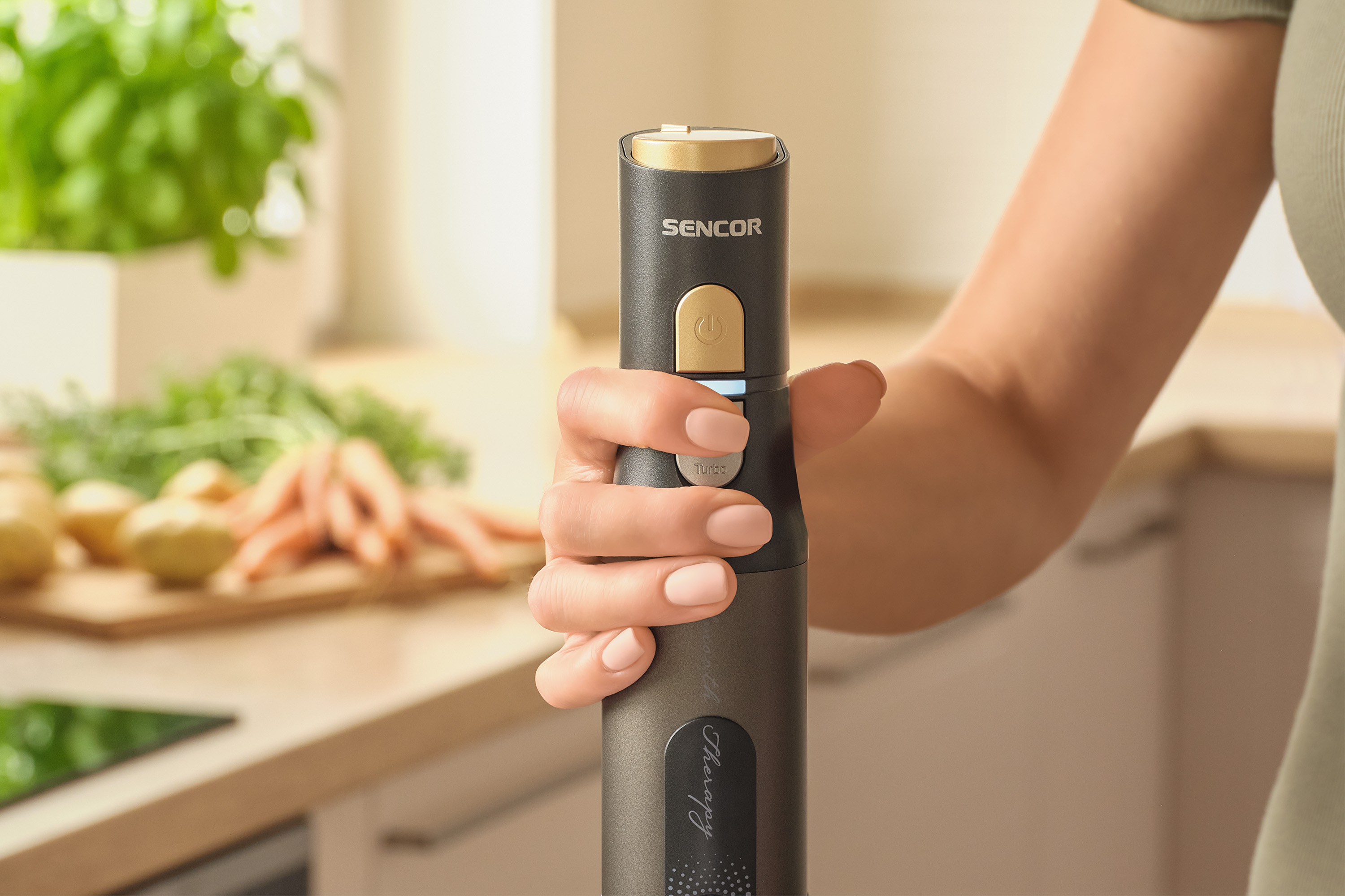 Sencor blender ręczny z tytanowymi nożami quadblade SHB 6442BK