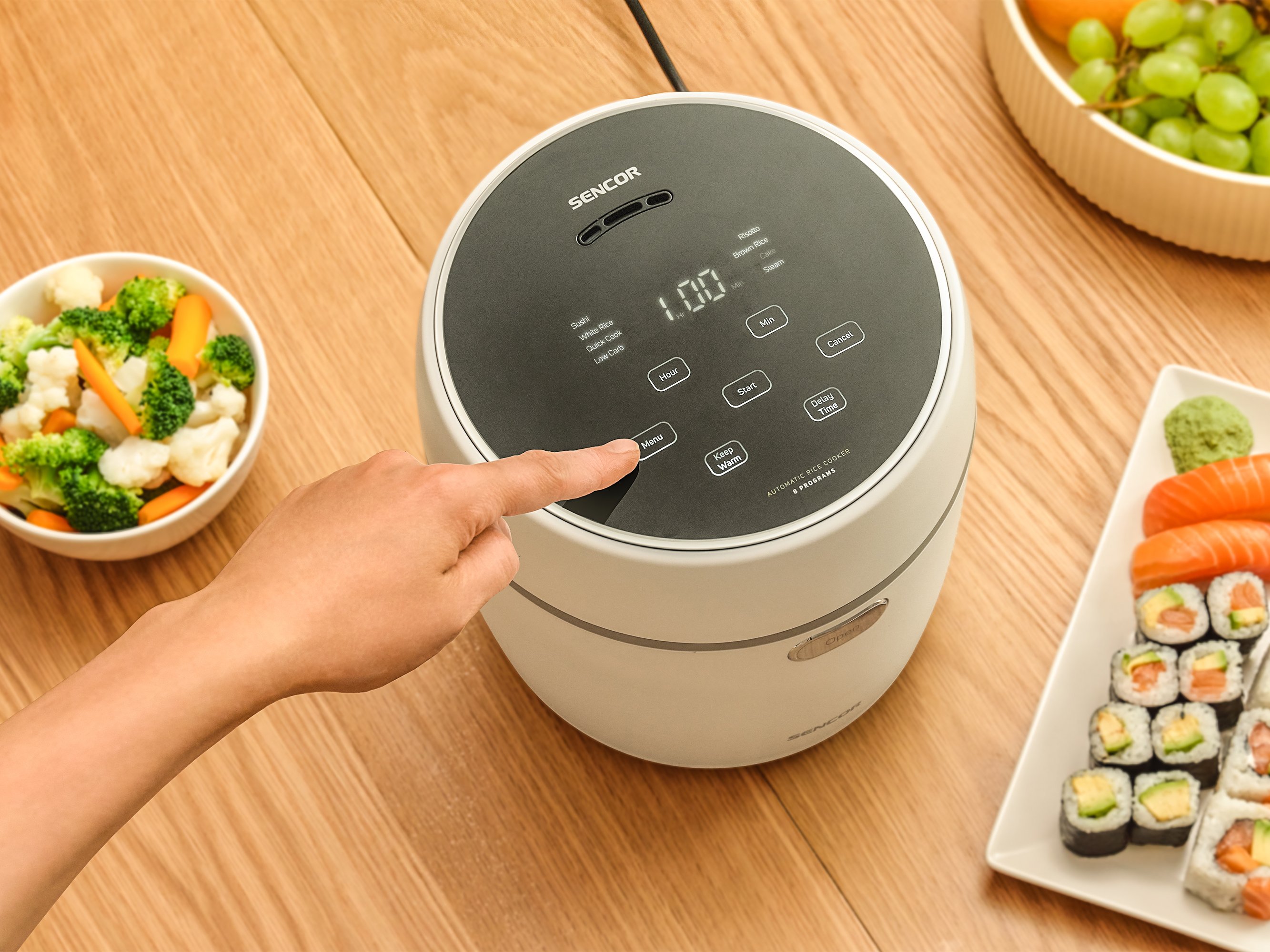 Sencor ryžovar low carb s naparovacím košíkom SRM 0670WH