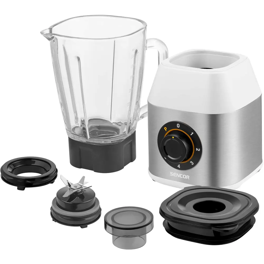 Sencor blender kielichowy ze szklanym dzbankiem SBL 4871WH, zawartość opakowania