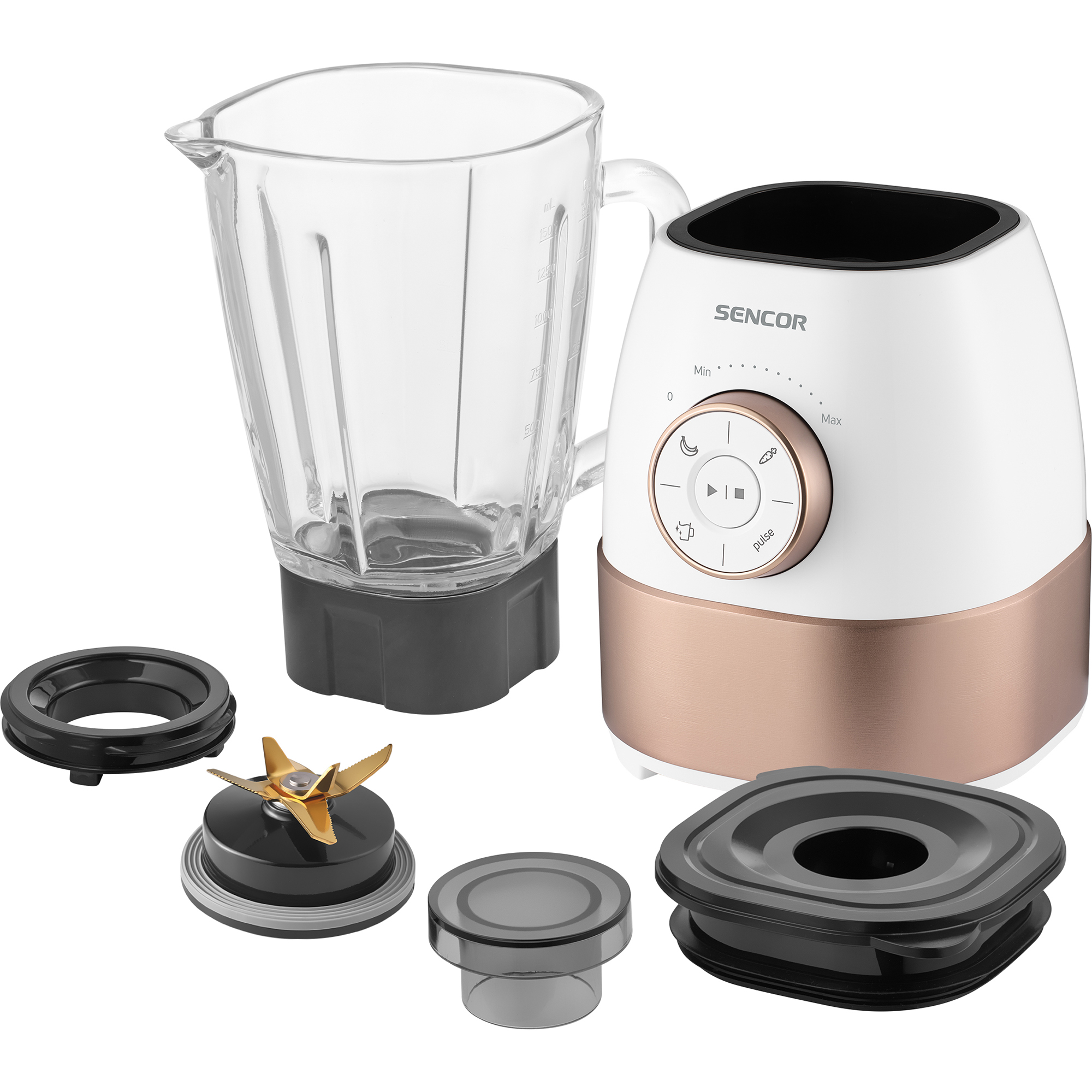 Sencor blender kielichowy ze szklanym kielichem 1,5 l SBL 5870GD, zawartość opakowania