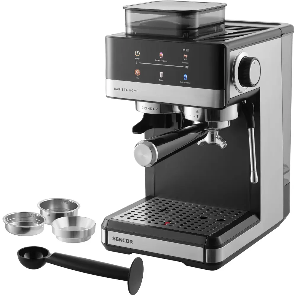 Sencor SES 5000SS karos kávéfőző beépített darálóval, a csomag tartalma
