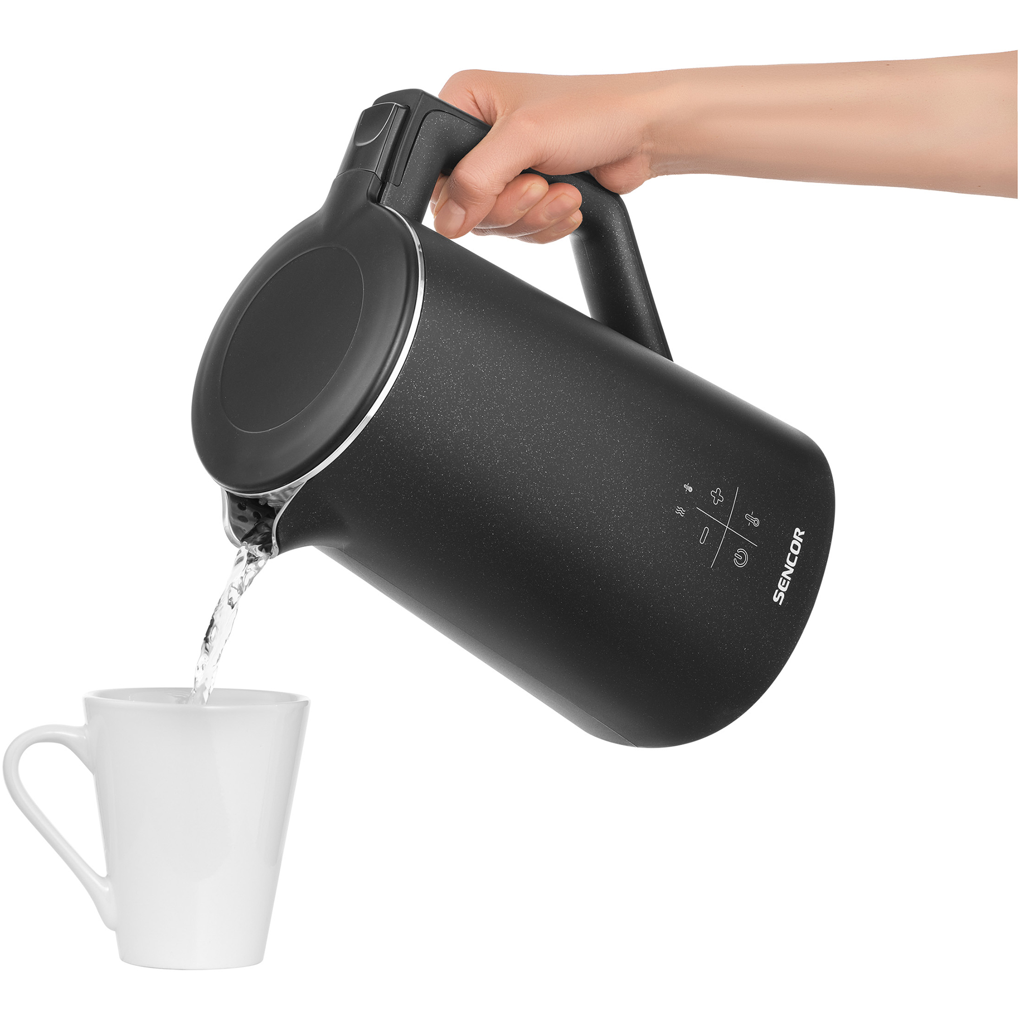 Sencor dvoustěnná konvice s variabilní teplotou SWK 0600BK
