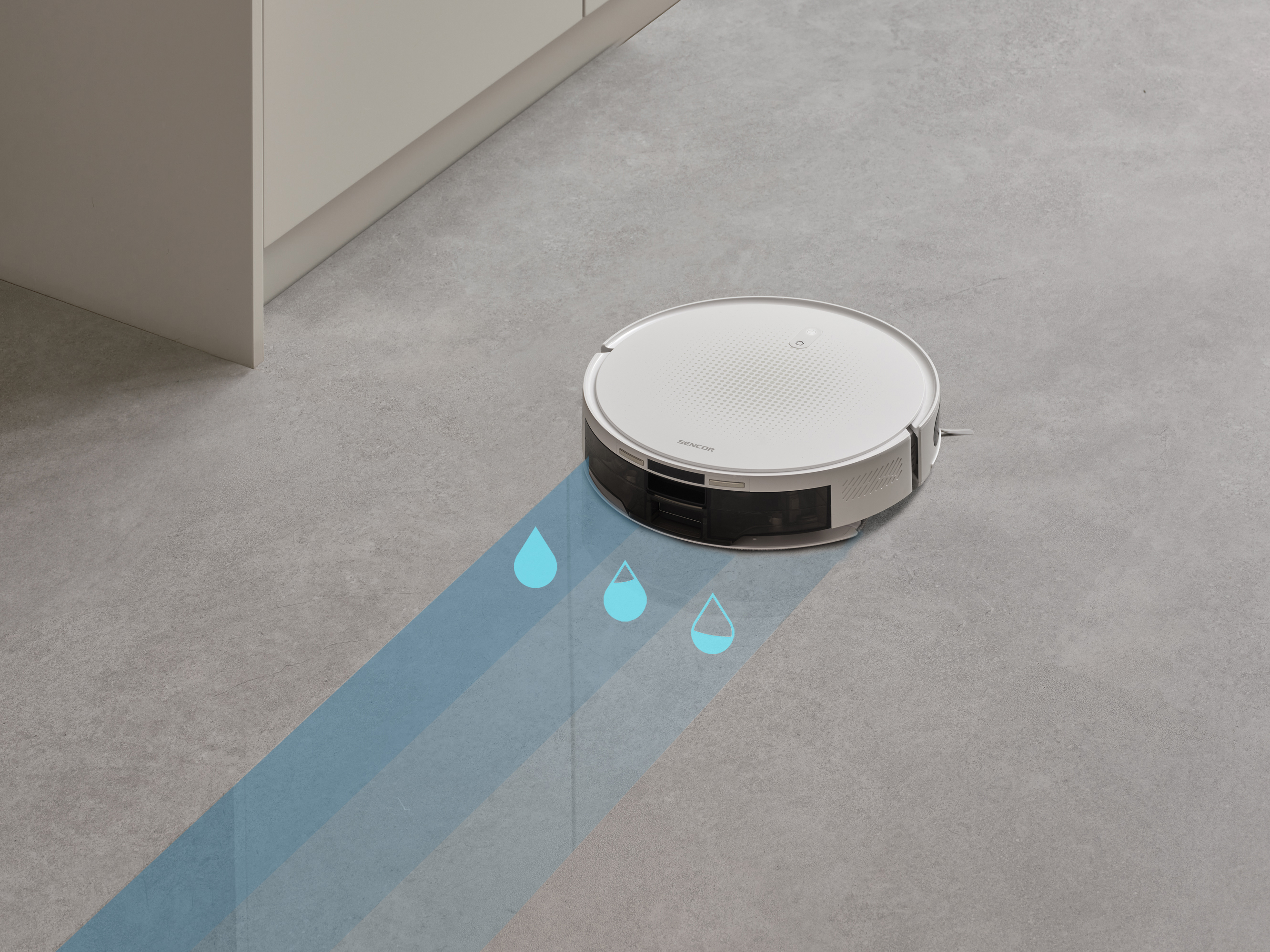 Sencor robotický vysavač s mopem a stanicí na prach SRV 7485WH