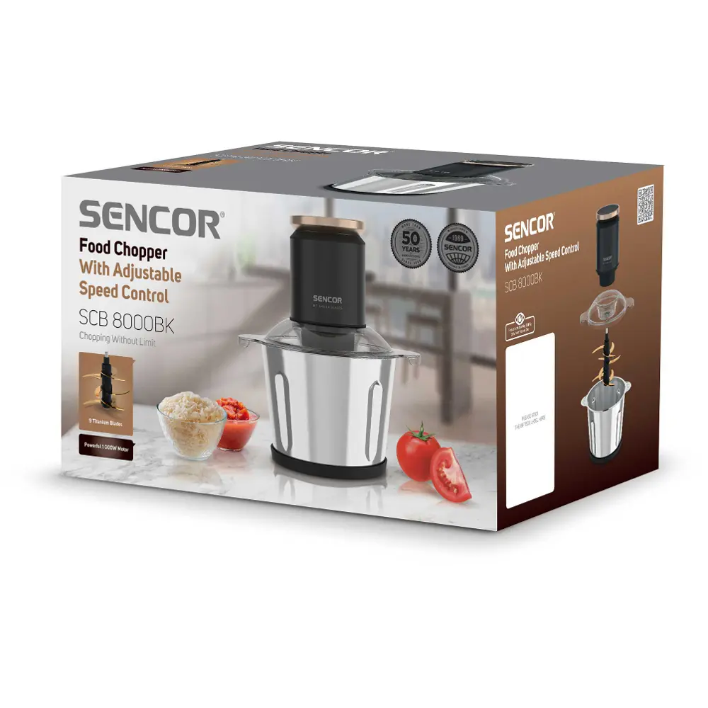 Sencor SCB 8000BK konyhai aprító, a csomag tartalma