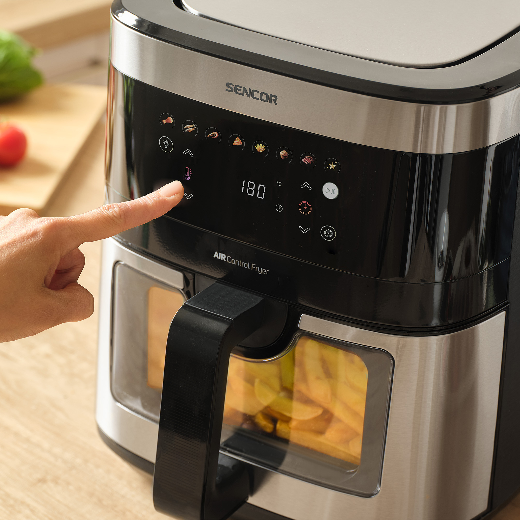 Sencor SFR 9000SS nagy kapacitású forrólevegős fritőz