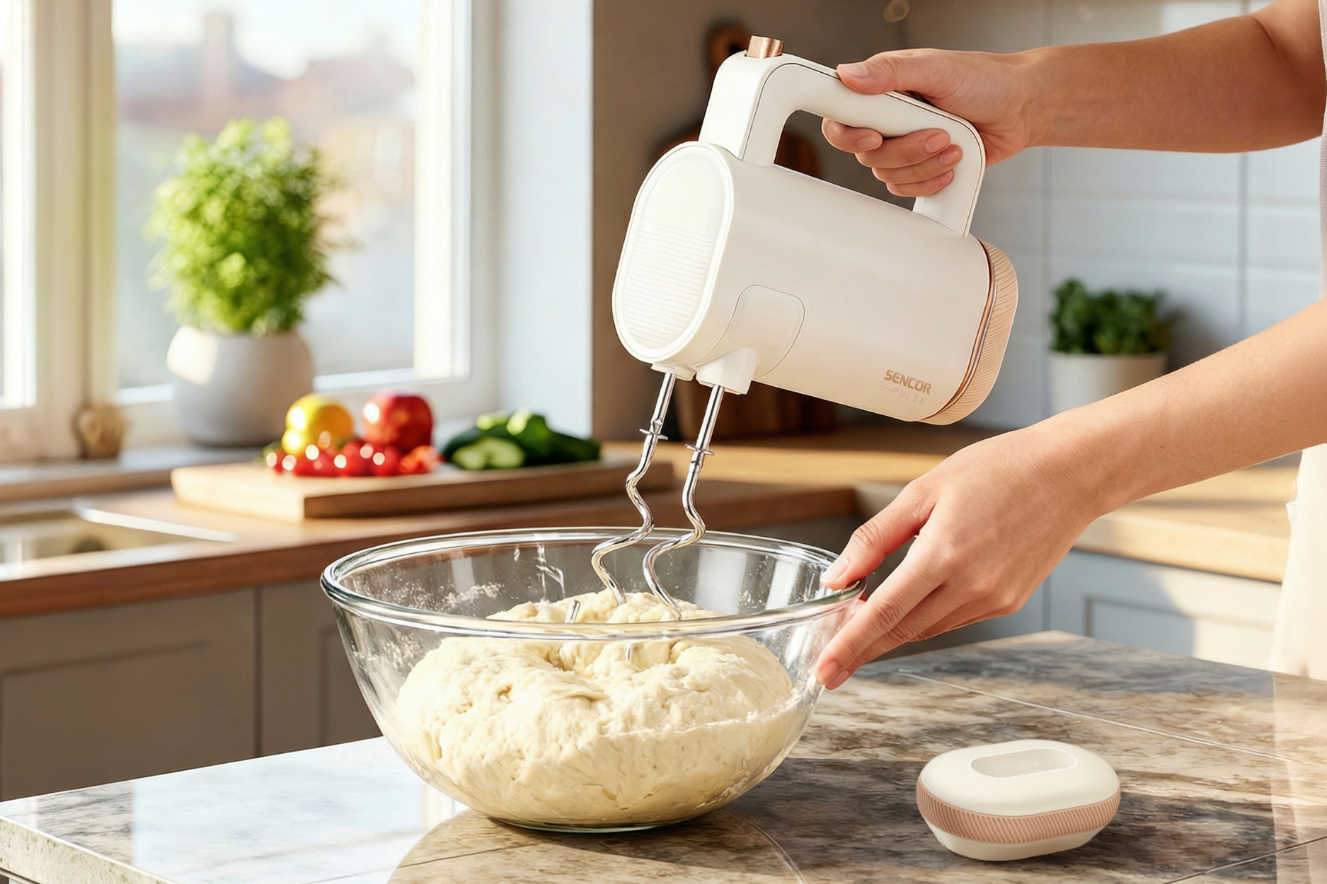 Sencor SHM 9130WH traditional electric hand mixers can be quite loud when in use. the sencor shm 9130wh cordless hand mixer operates at a significantly lower noise level—you can whip egg whites without waking the kids. it won’t disturb your neighbors’ conversations or their peace and quiet.