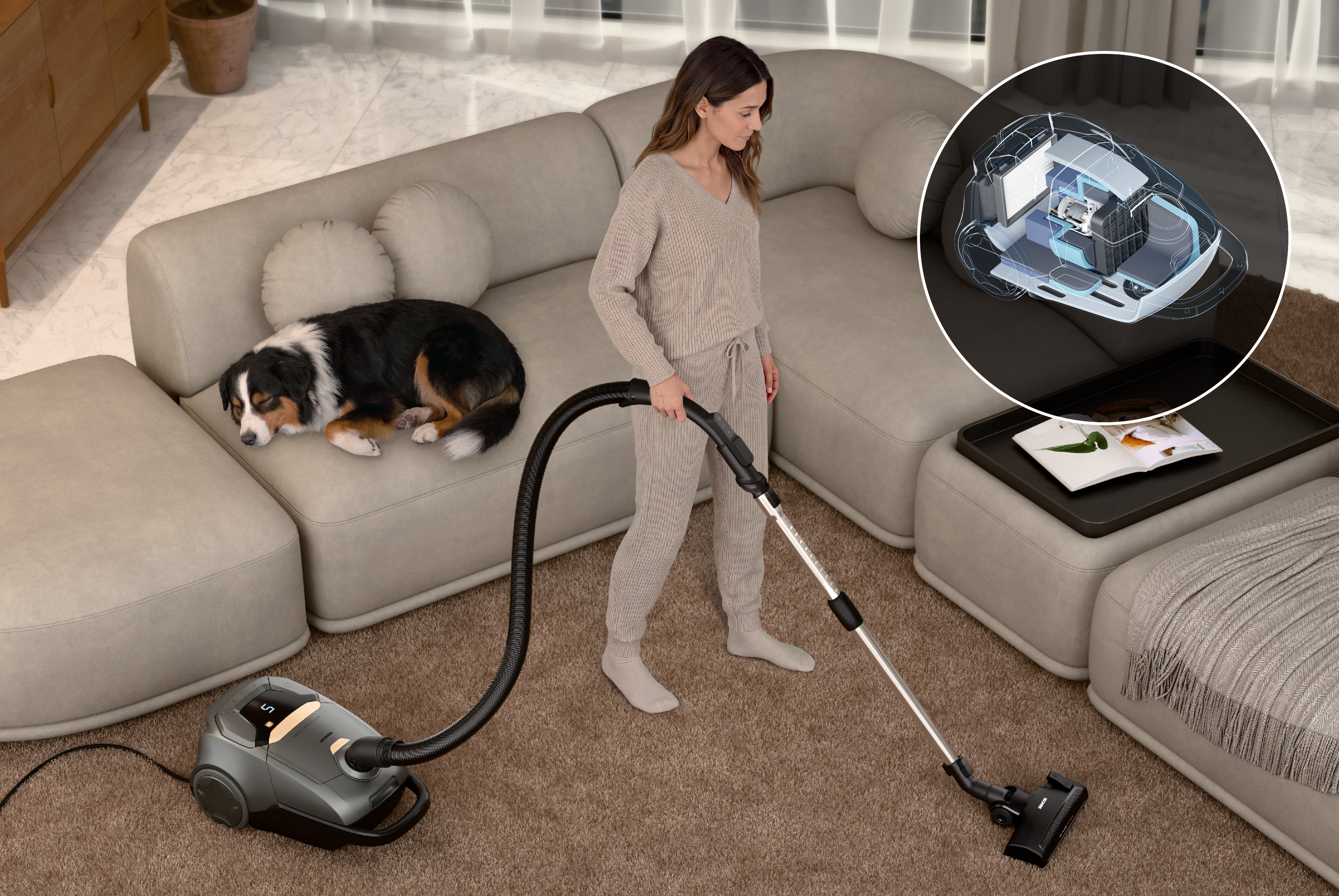 Sencor sáčkový vysavač s hepa h13 a barevným displejem SVC 9130GR