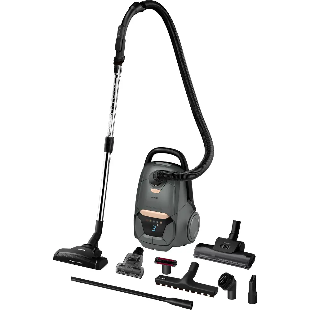 Sencor sáčkový vysavač s hepa h13 a barevným displejem SVC 9130GR