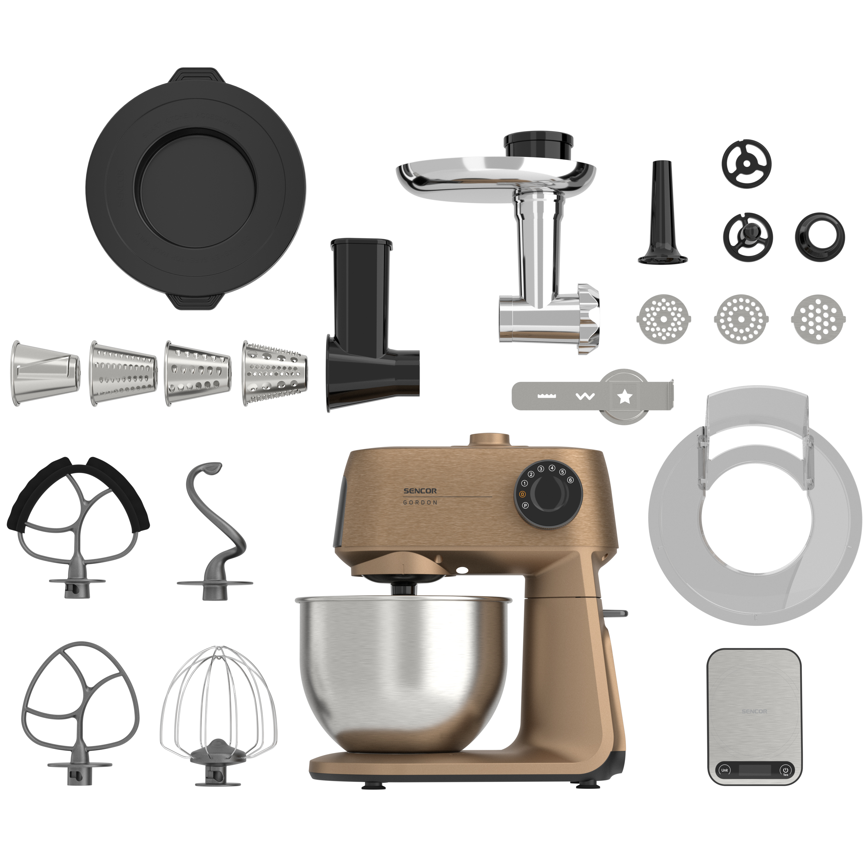 Sencor kuchyňský robot s chytrou váhou STM 7630RS, obsah balení
