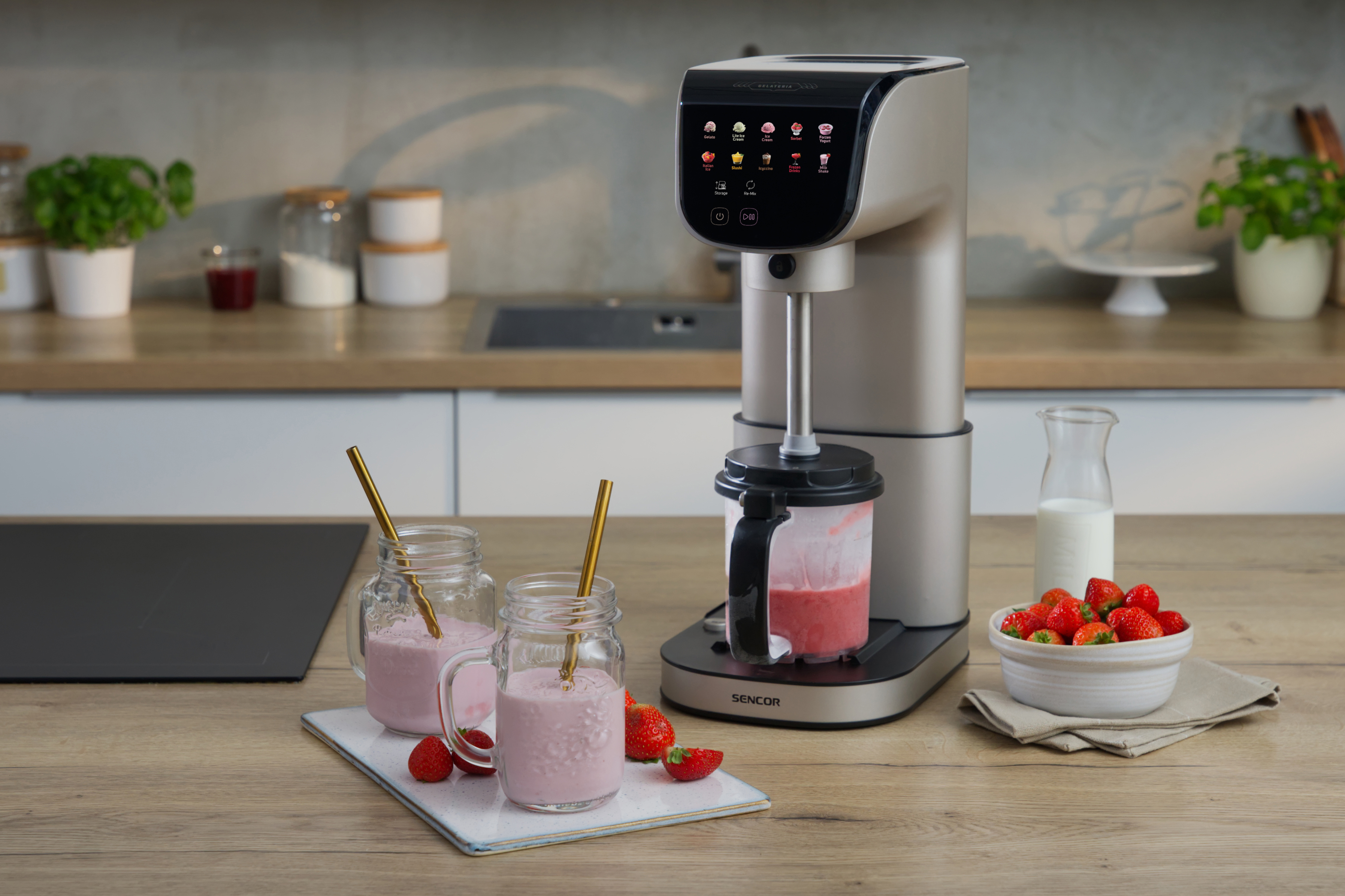 Sencor SIC 5050WS the sencor sic 5050ws ice cream maker comes with three containers with a total capacity of 1.5 liters. make three flavors at once—vanilla, chocolate, and strawberry—or your own combinations. ice cream will always be on hand whenever you feel like having some.