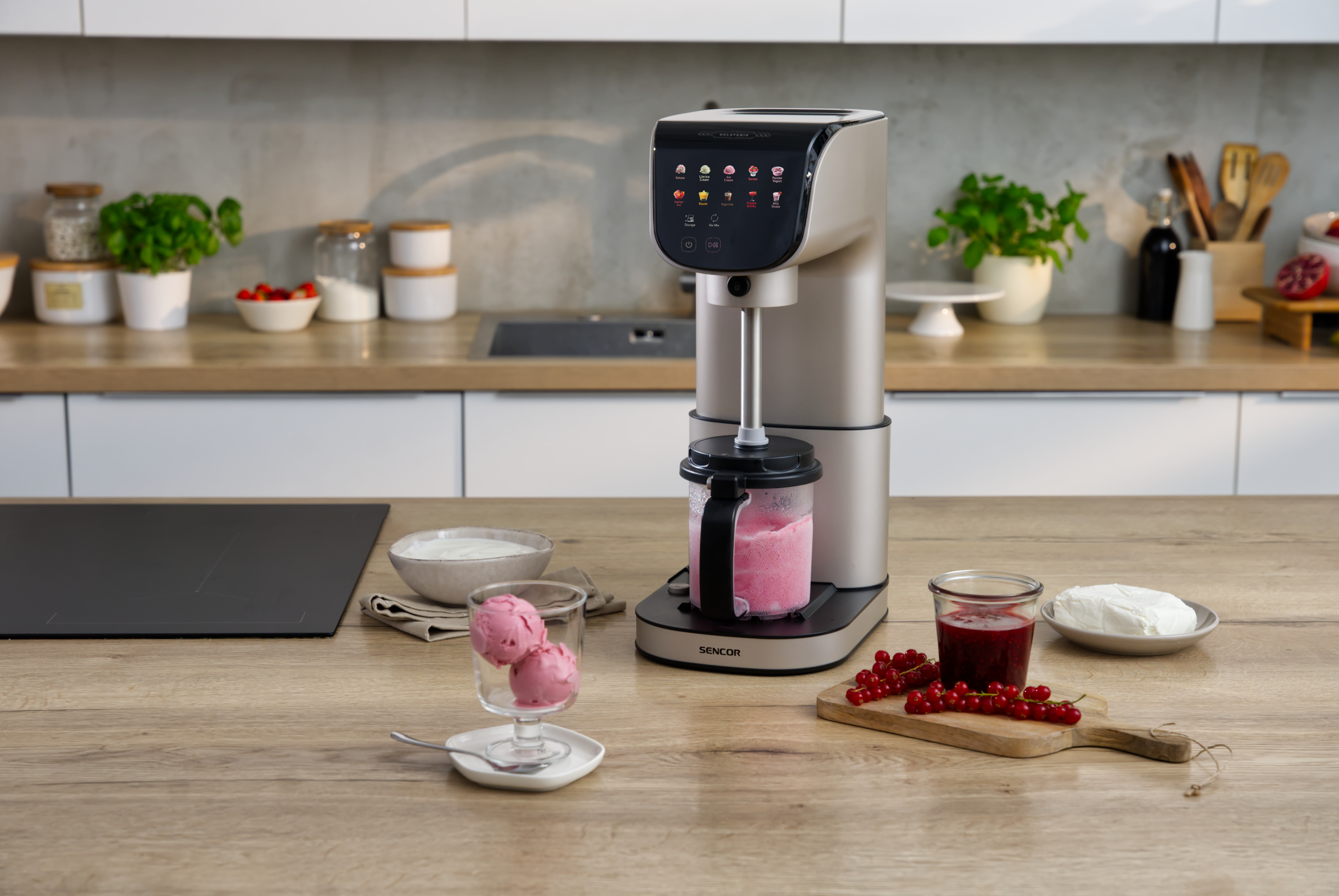 Sencor SIC 5050WS ice cream maker with 10 programs and 3 containers