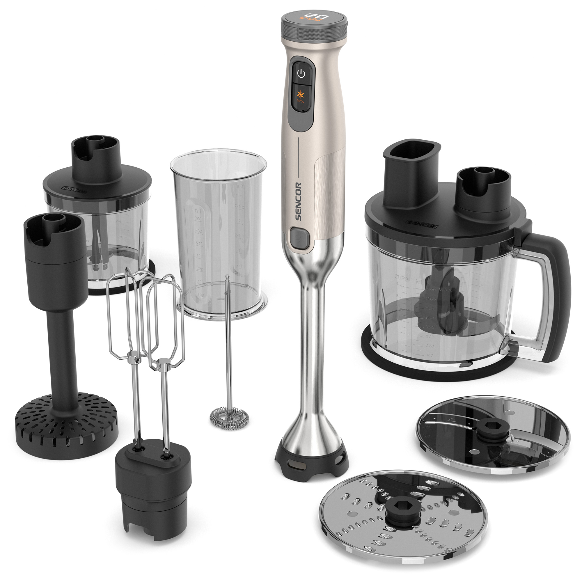 Sencor SHB 5751WS SOPHIA 6-in-1 hand blender with accessories, package contents