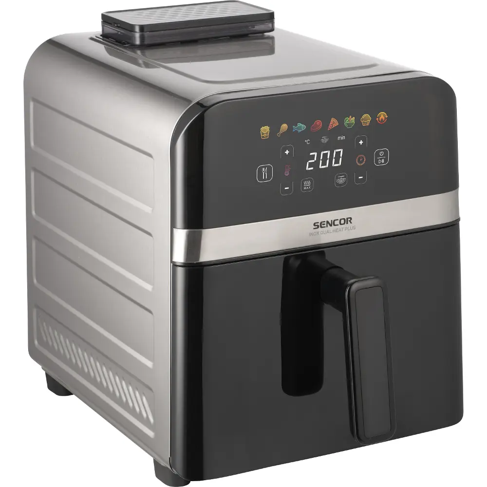 Sencor fritéza s horúcim vzduchom SFR 9800SS INOX DUAL HEAT PLUS, obsah balenia