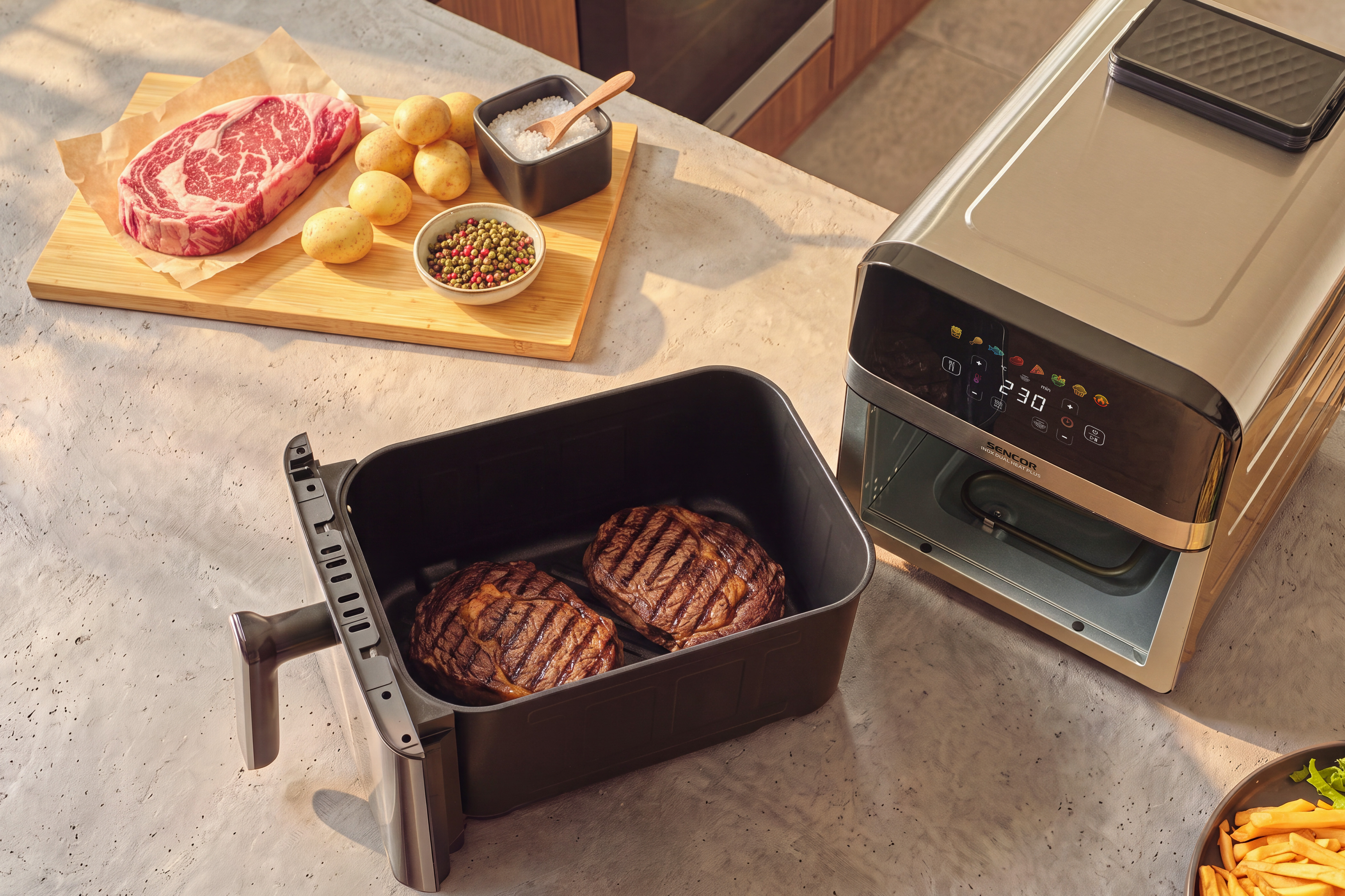 Sencor SFR 9800SS INOX DUAL HEAT PLUS meleglevegős sütő