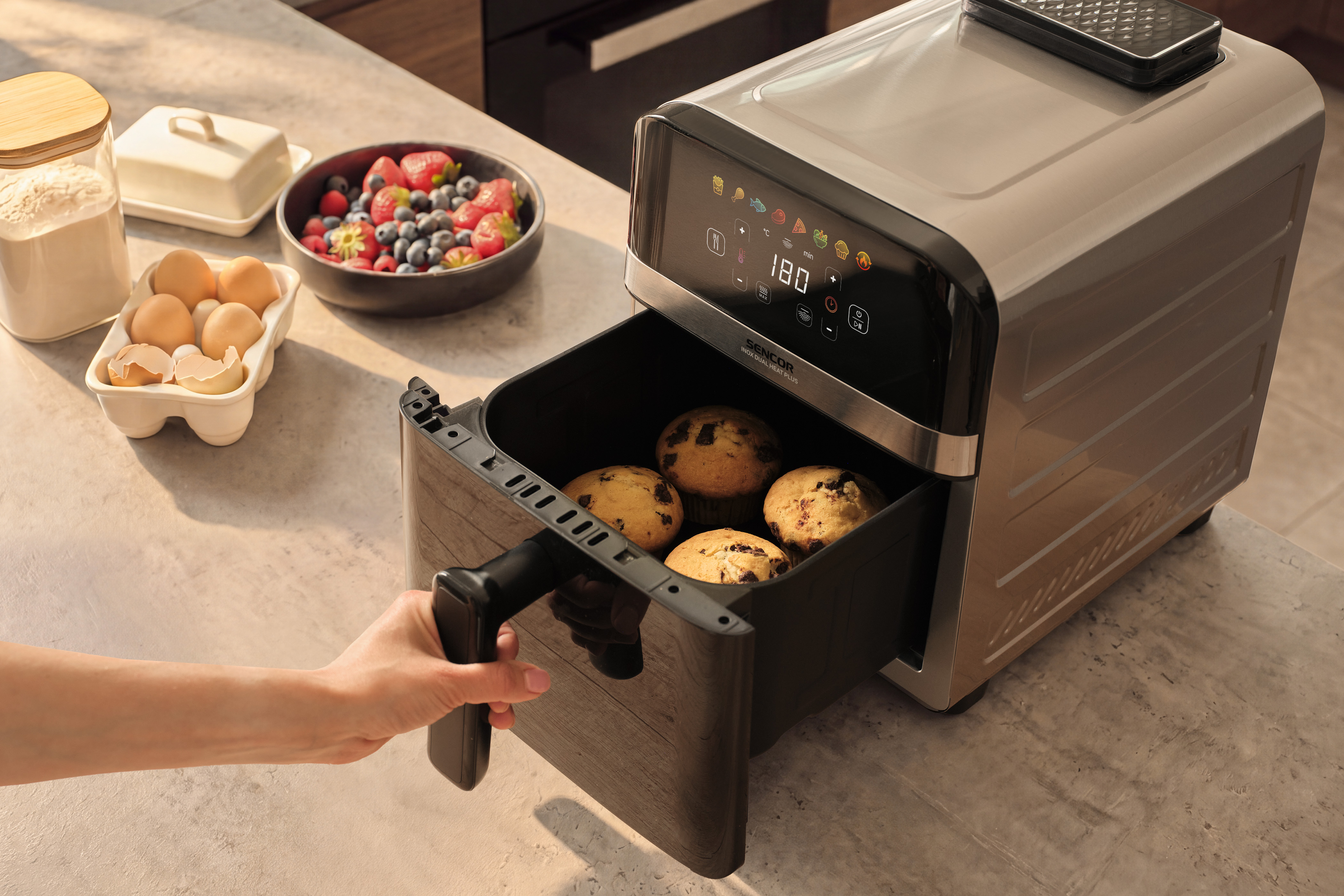 Sencor SFR 9800SS INOX DUAL HEAT PLUS meleglevegős sütő