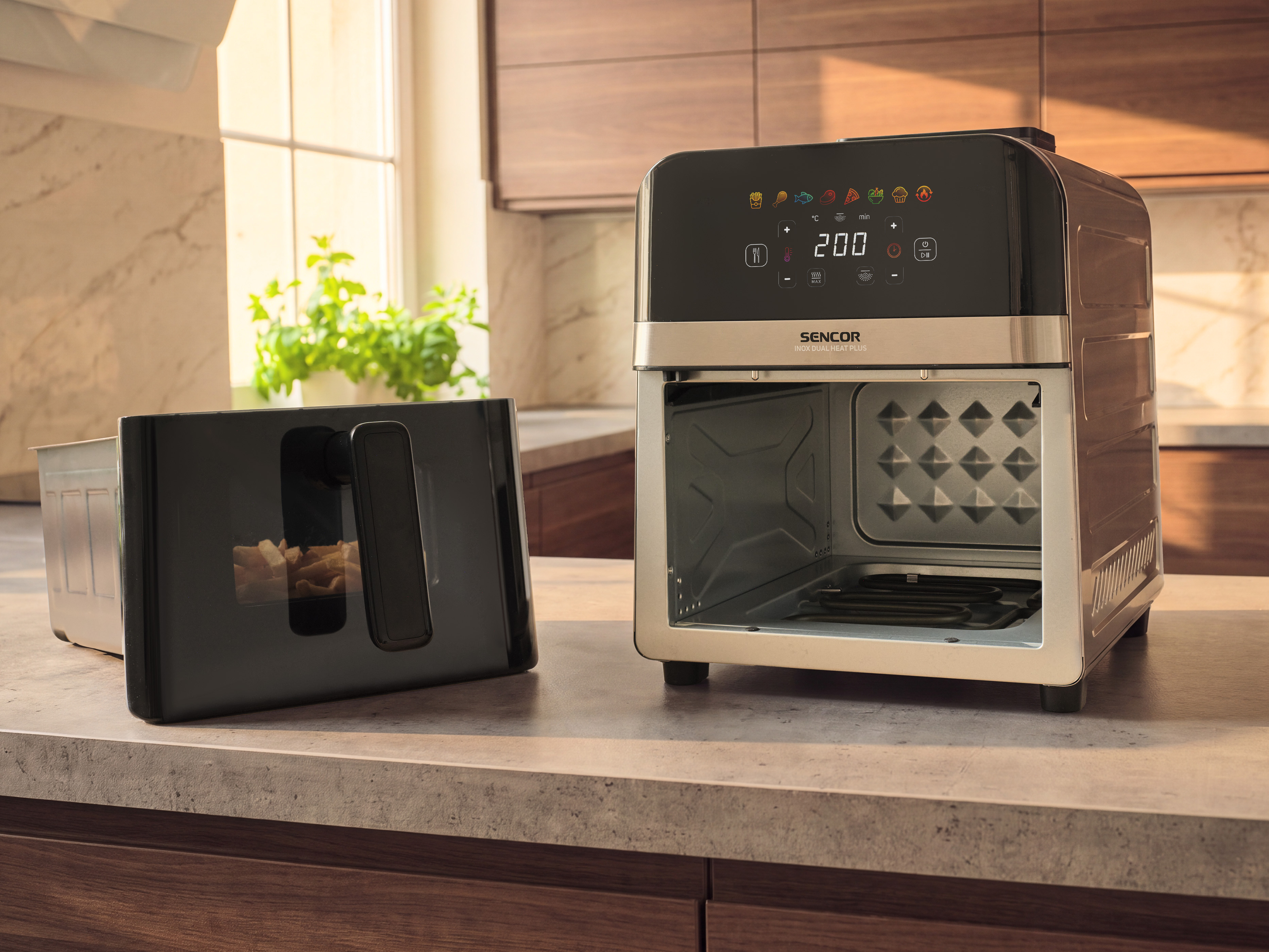 Sencor SFR 9800SS INOX DUAL HEAT PLUS meleglevegős sütő