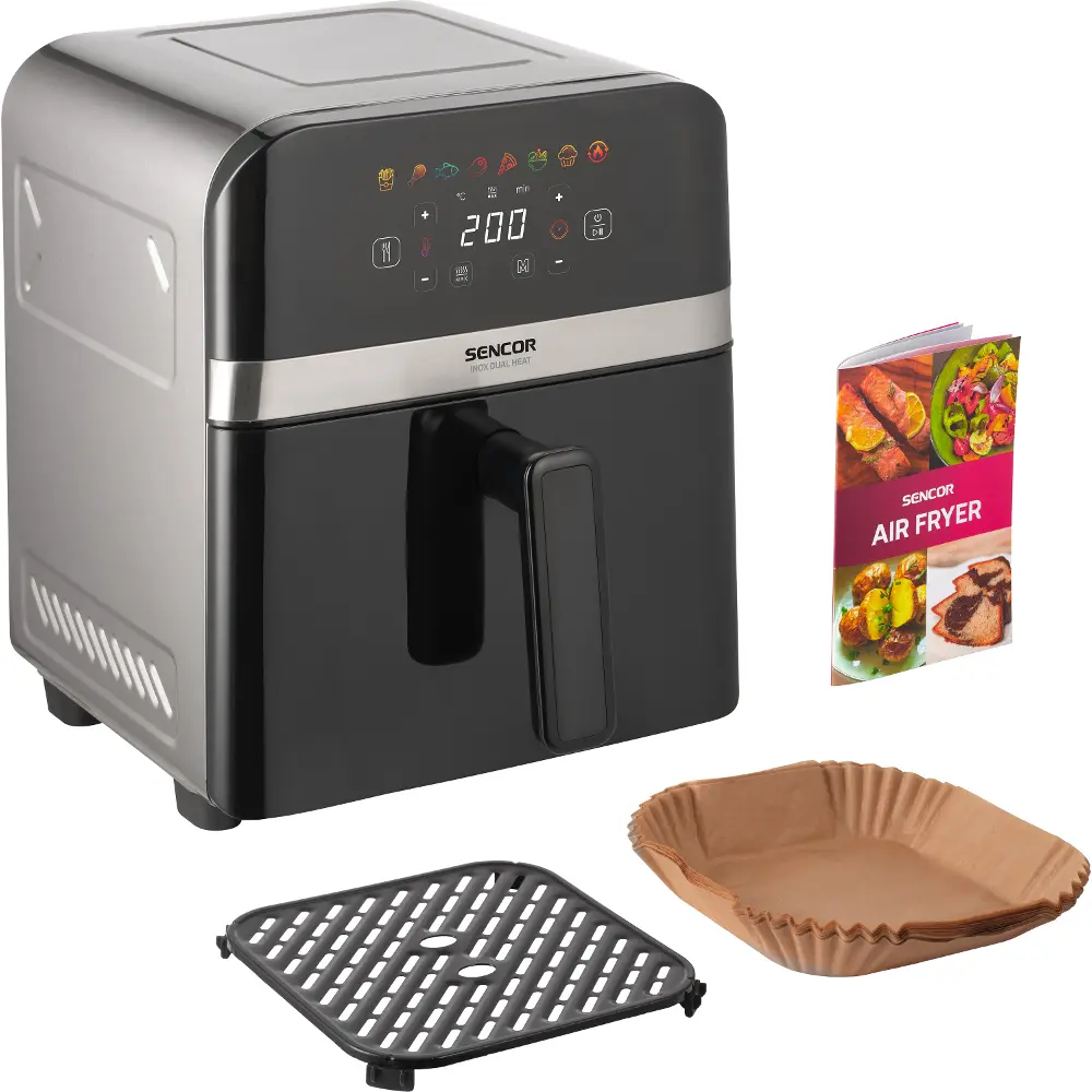 Sencor fritéza s horúcim vzduchom SFR 6800SS INOX, obsah balenia