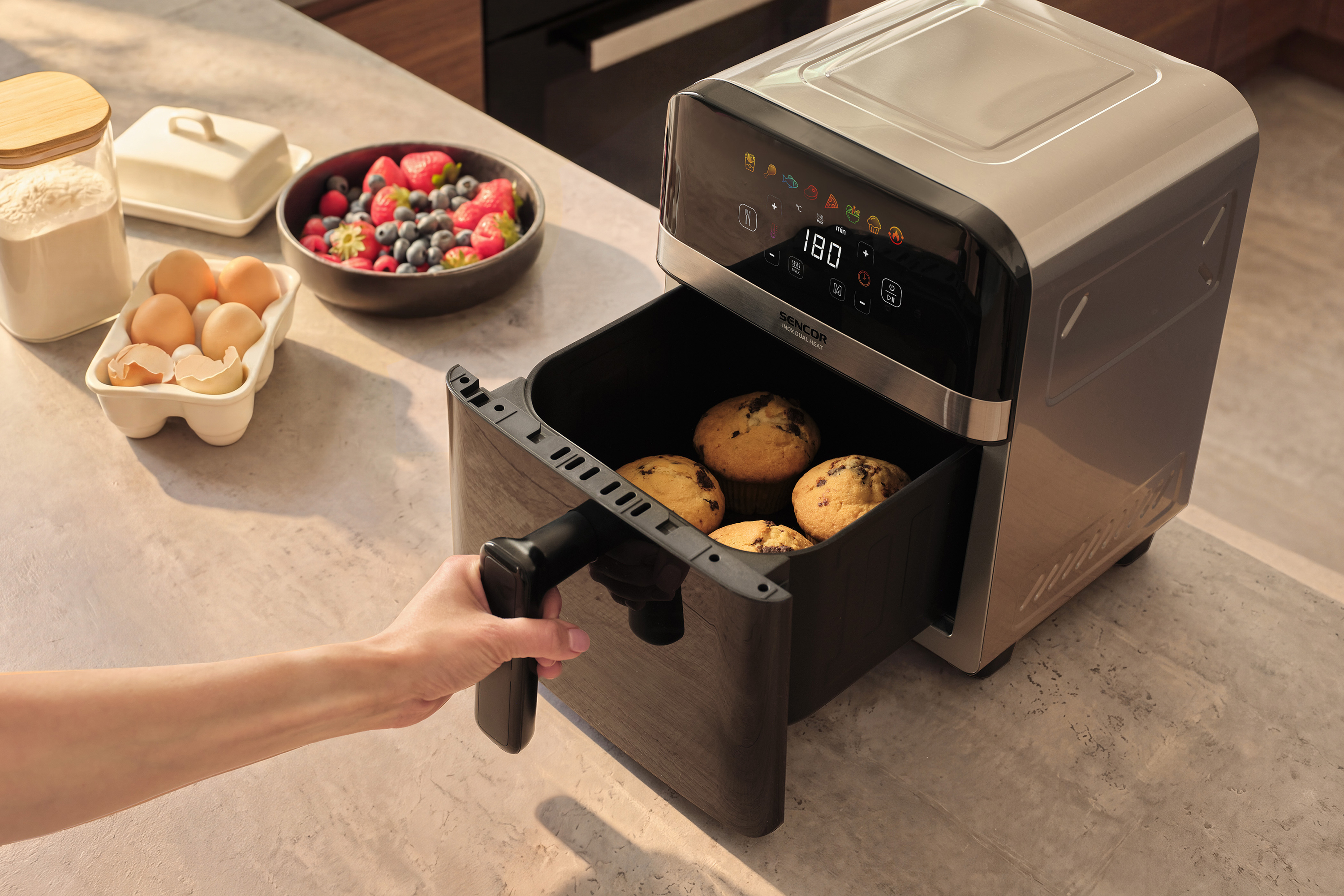 Sencor SFR 6800SS INOX meleglevegős sütő