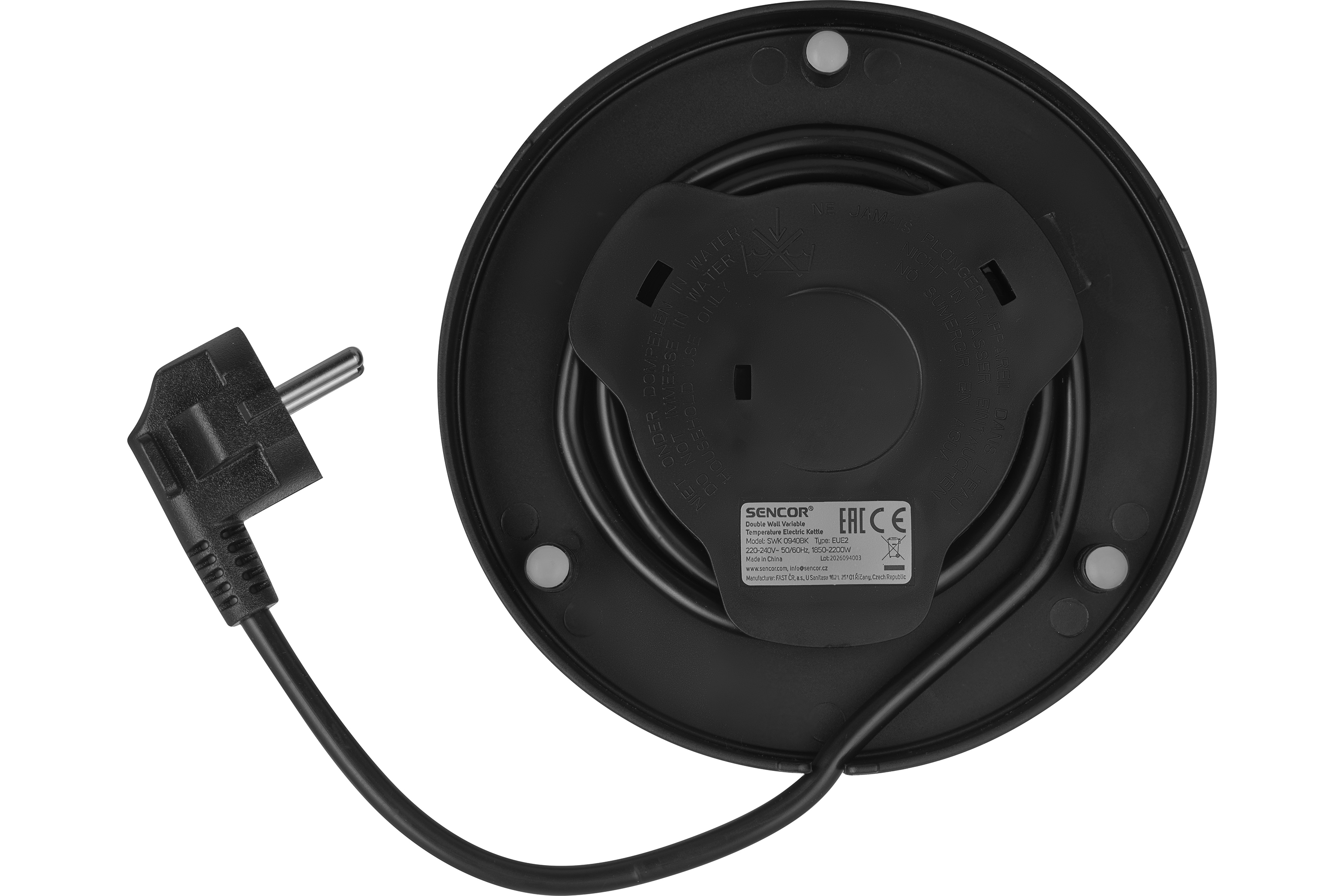 Sencor dwupłaszczowy czajnik elektryczny z regulacją temperatury SWK 0940BK